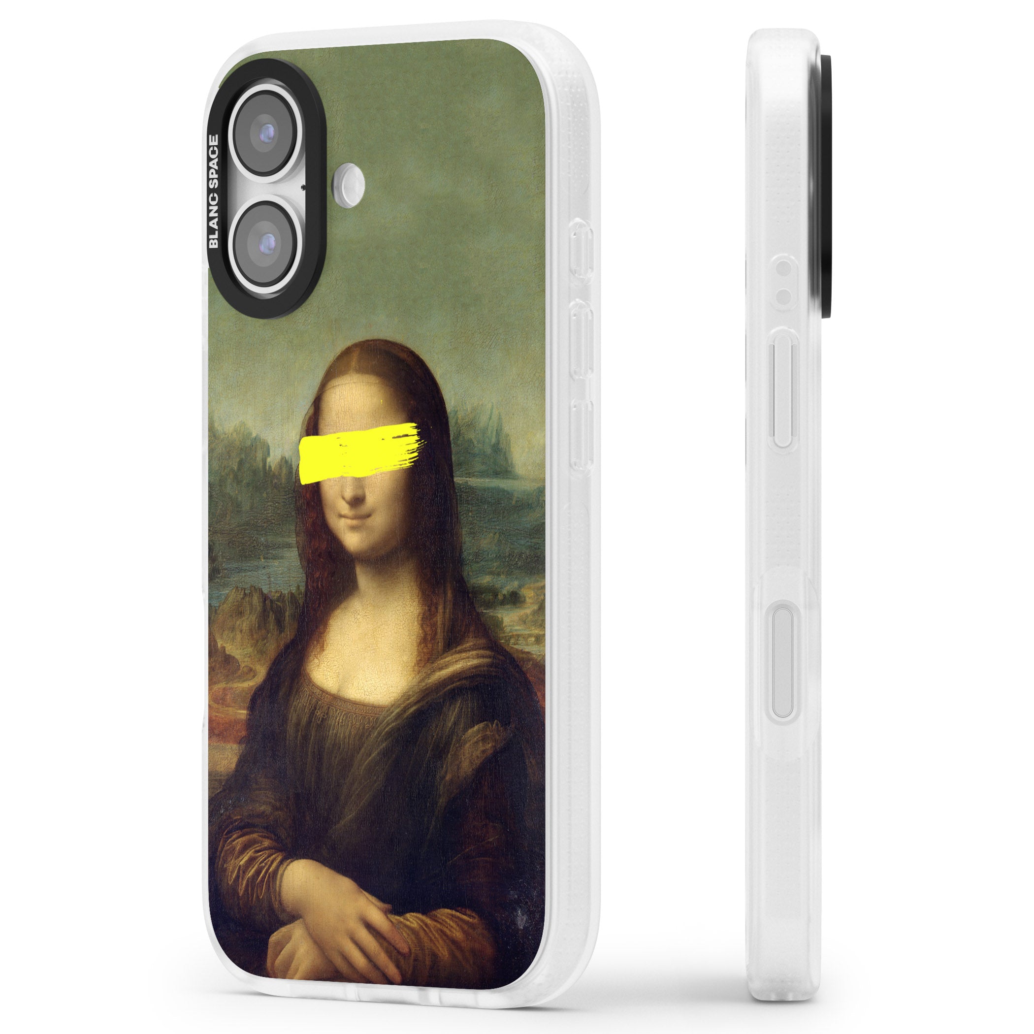 Vandaled Mona Lisa iPhone 17 Impact Air Clear Phone Case Side Profile