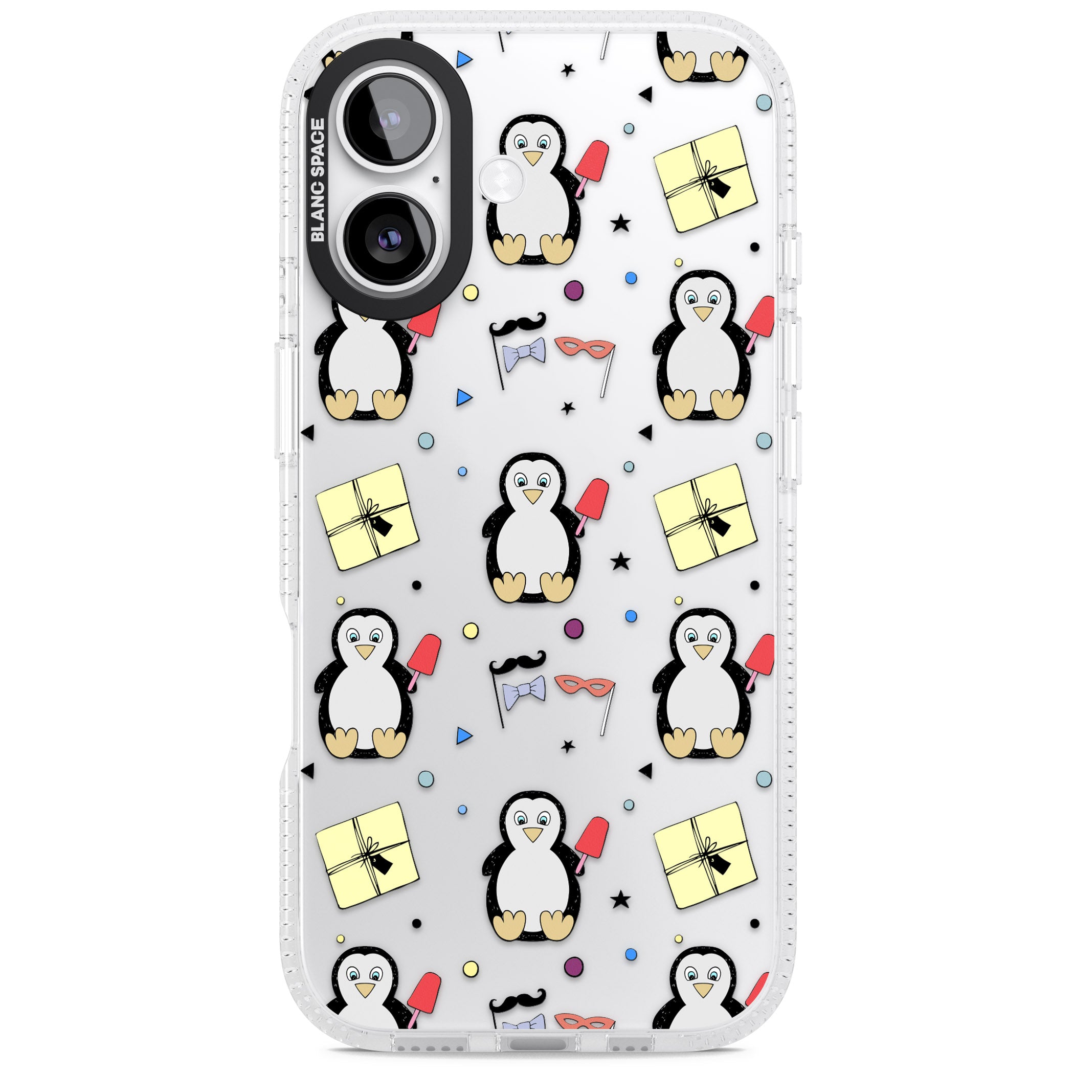 Cute Penguin Pattern Clear iPhone 17 Impact Air Clear Phone Case