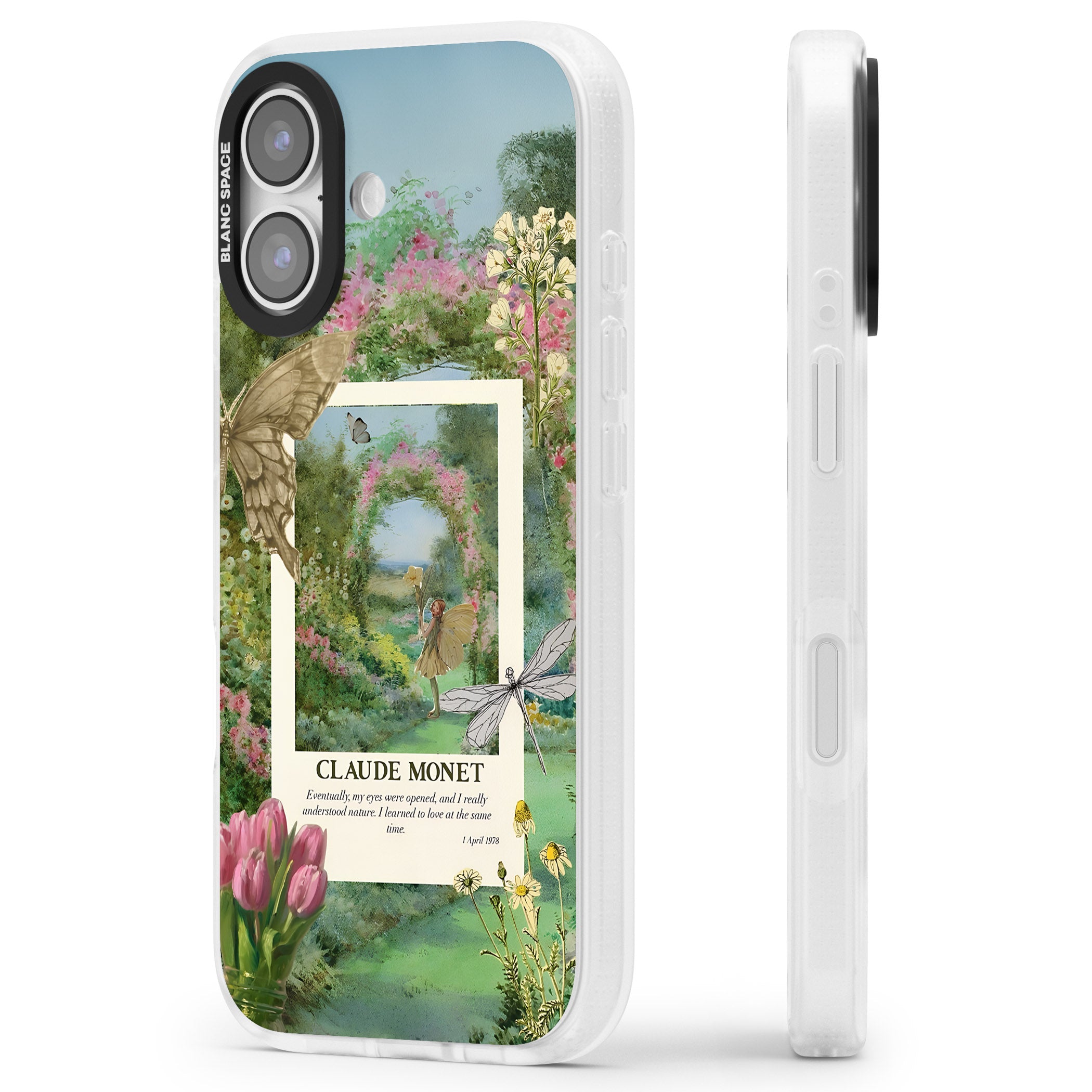 Monet Fairy Garden iPhone 17 Impact Air Clear Phone Case Side Profile