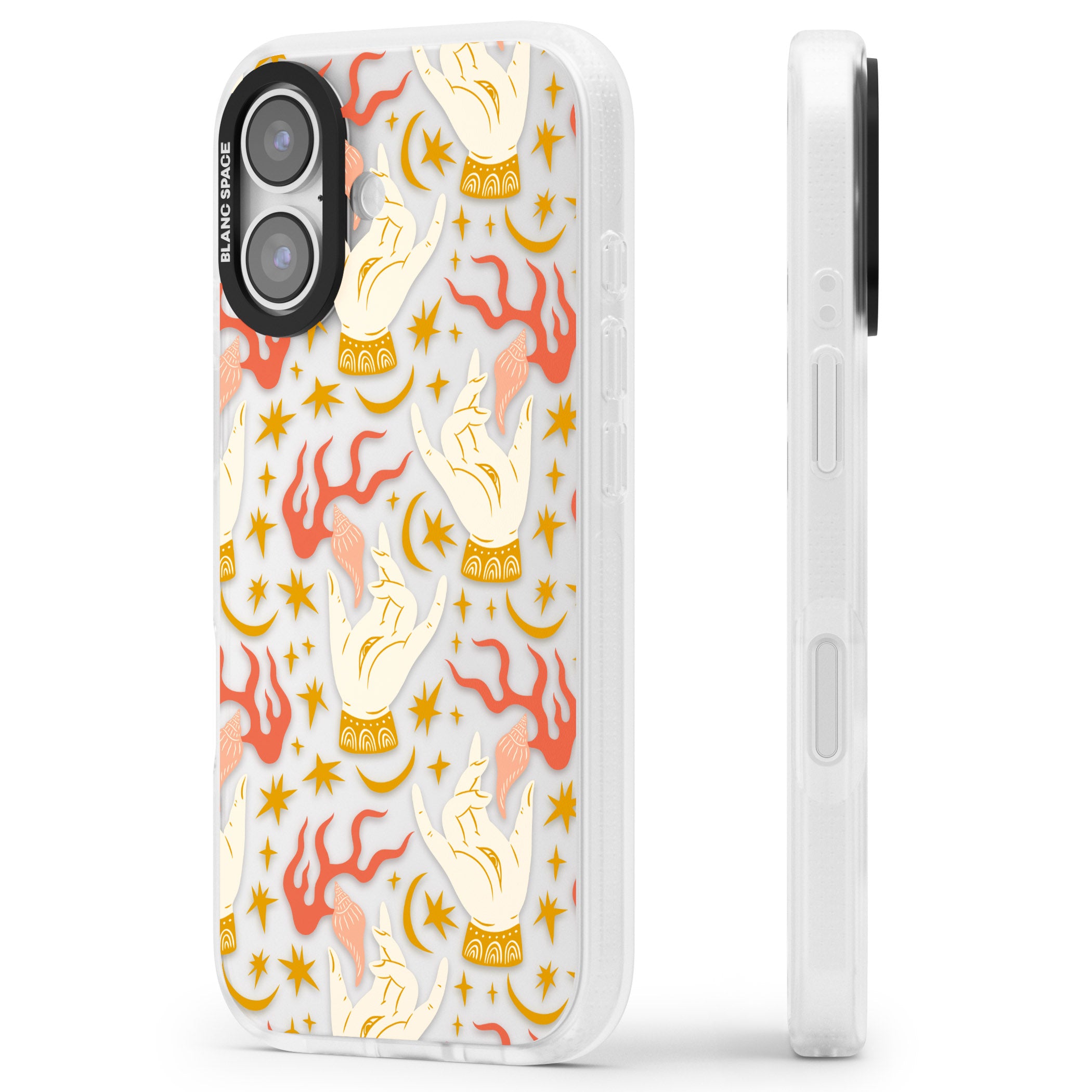 Hand Watcher Pattern iPhone 17 Impact Air Clear Phone Case Side Profile