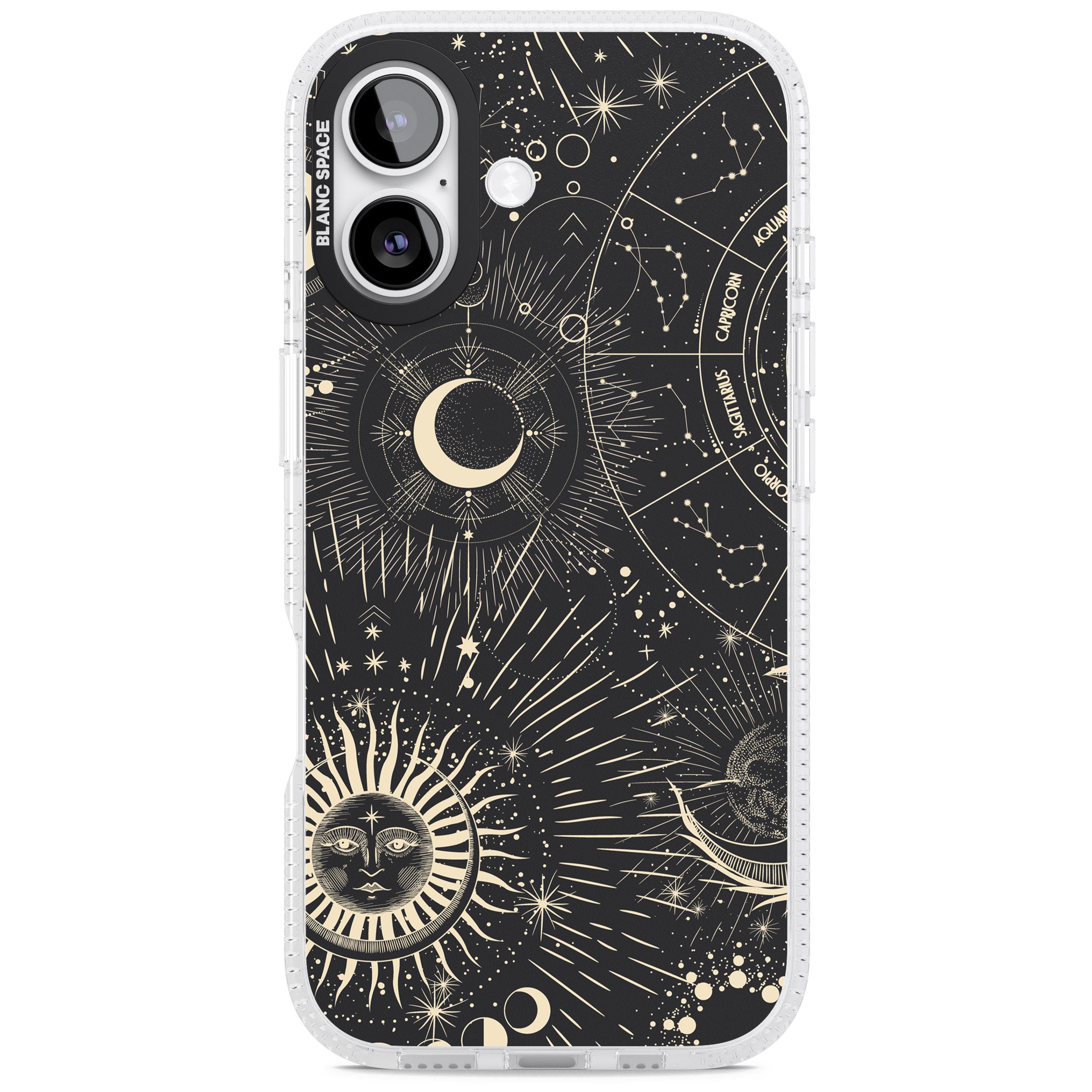 Cosmic Sun & Symbols Zodiac iPhone 17 Impact Air Clear Phone Case