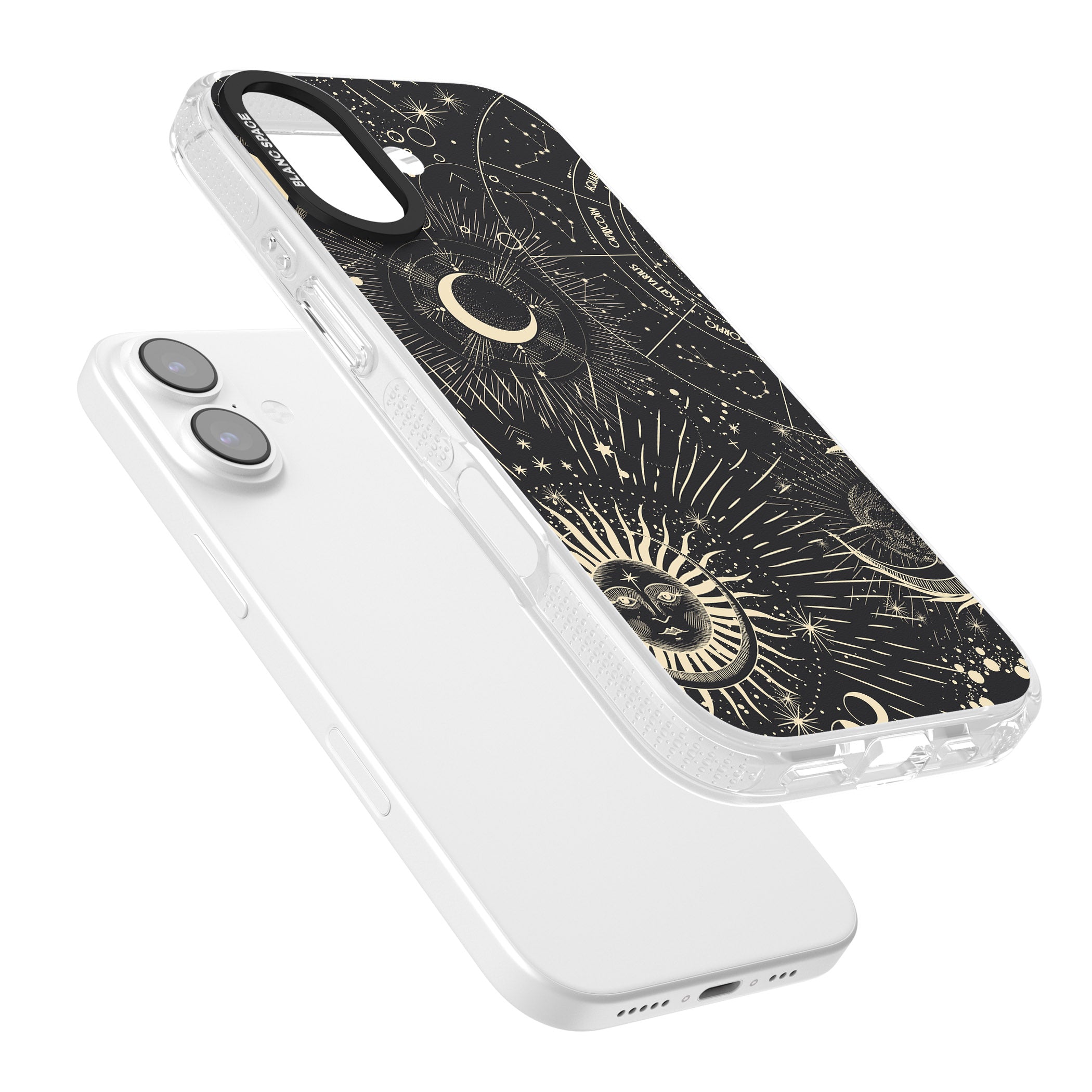 Cosmic Sun & Symbols Zodiac iPhone 17 Impact Air Clear Phone Case Colours