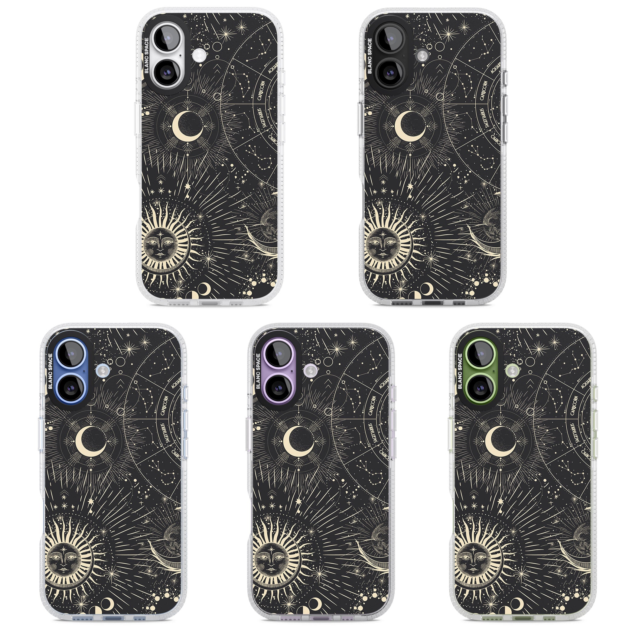 Cosmic Sun & Symbols Zodiac iPhone 17 Impact Air Clear Phone Case APT Impact Protection