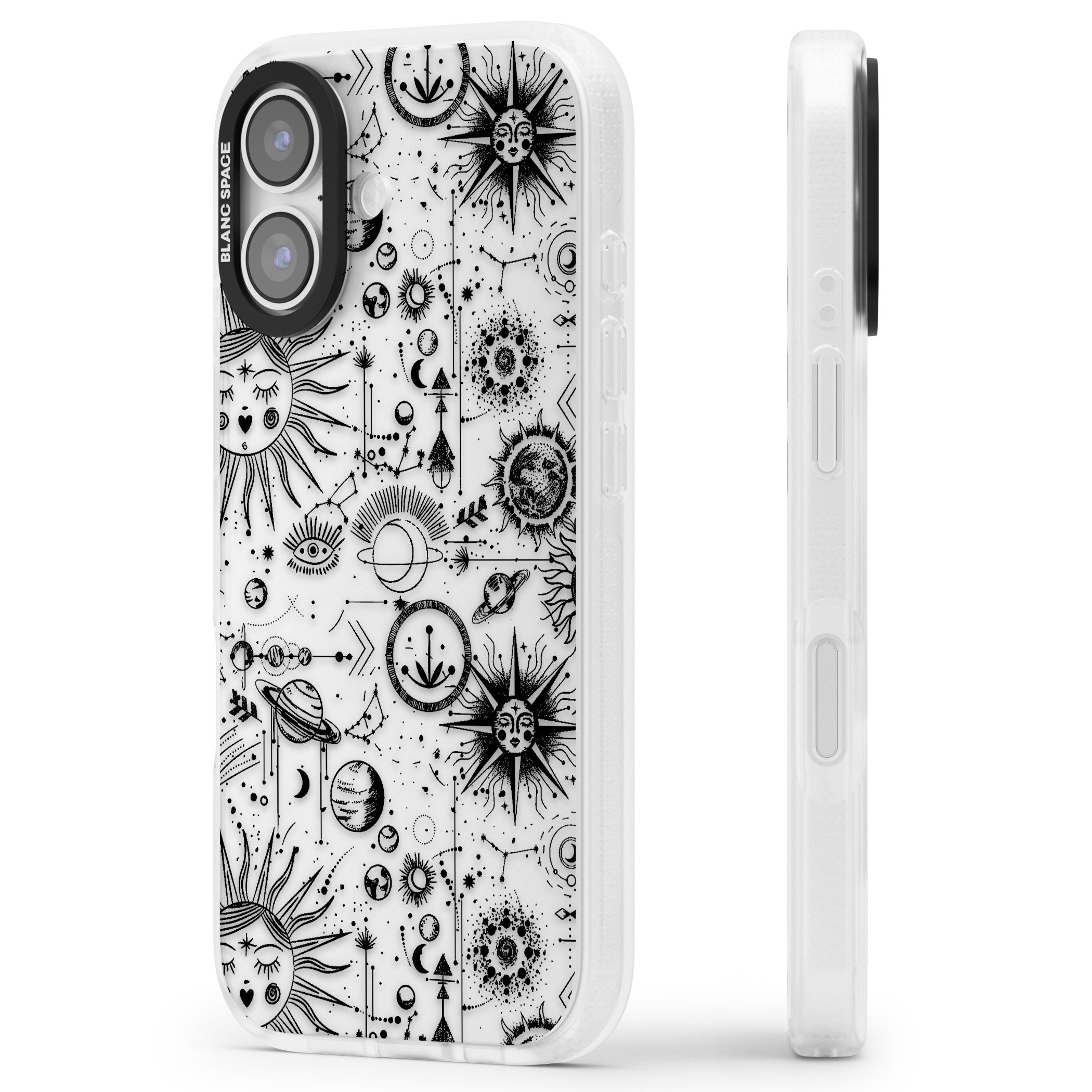 Cosmic Zodiac iPhone 17 Impact Air Clear Phone Case Side Profile