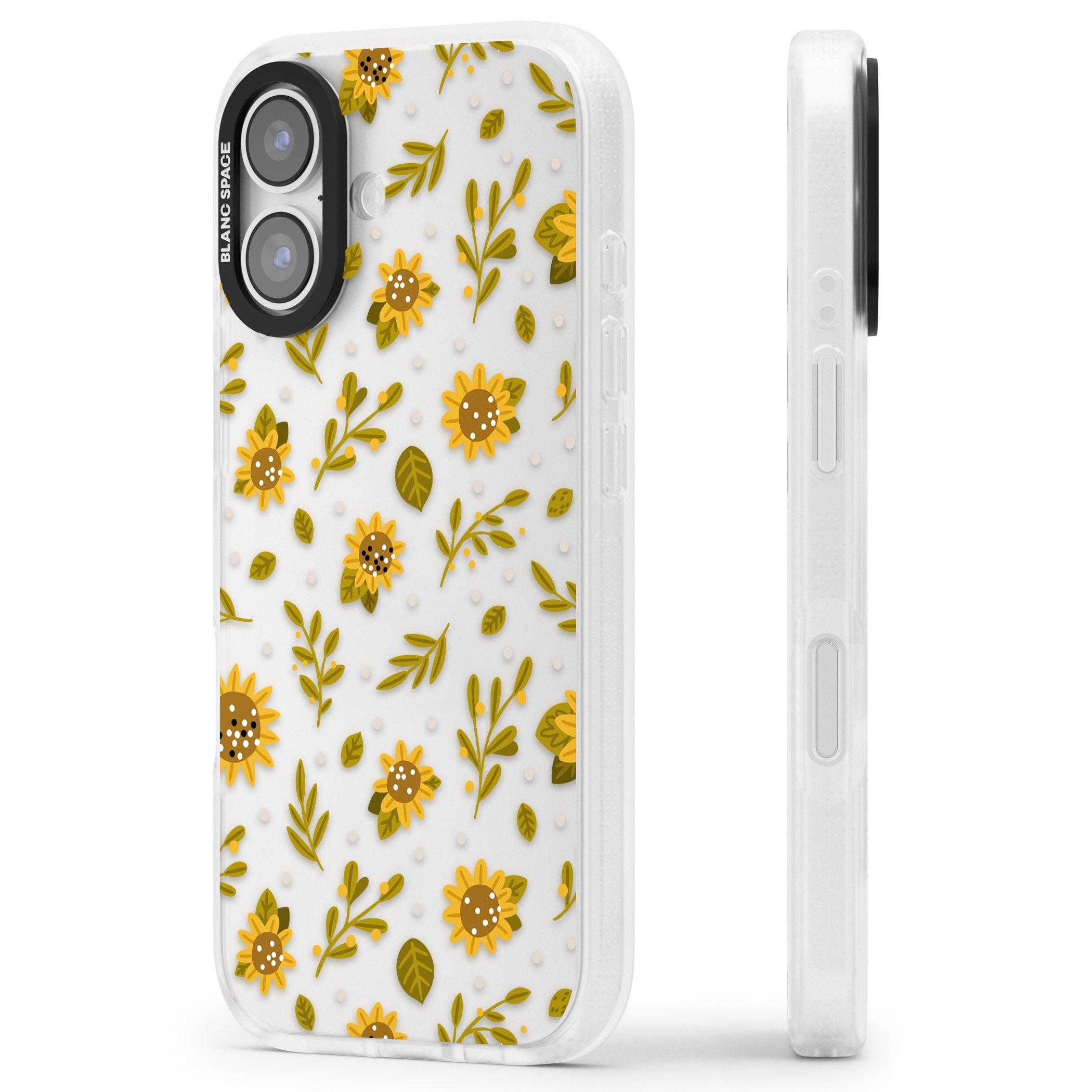 Bees & Sunflowers iPhone 17 Impact Air Clear Phone Case Side Profile