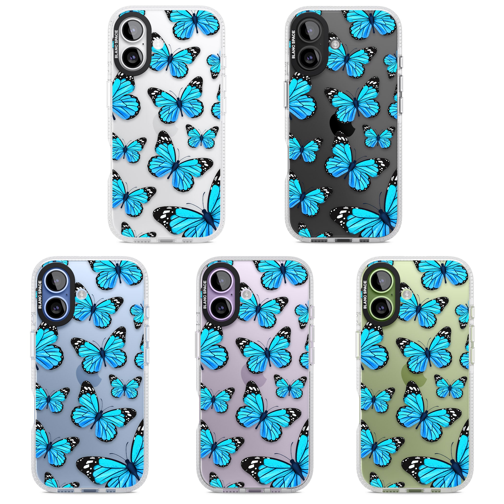 Blue Butterflies iPhone 17 Impact Air Clear Phone Case APT Impact Protection