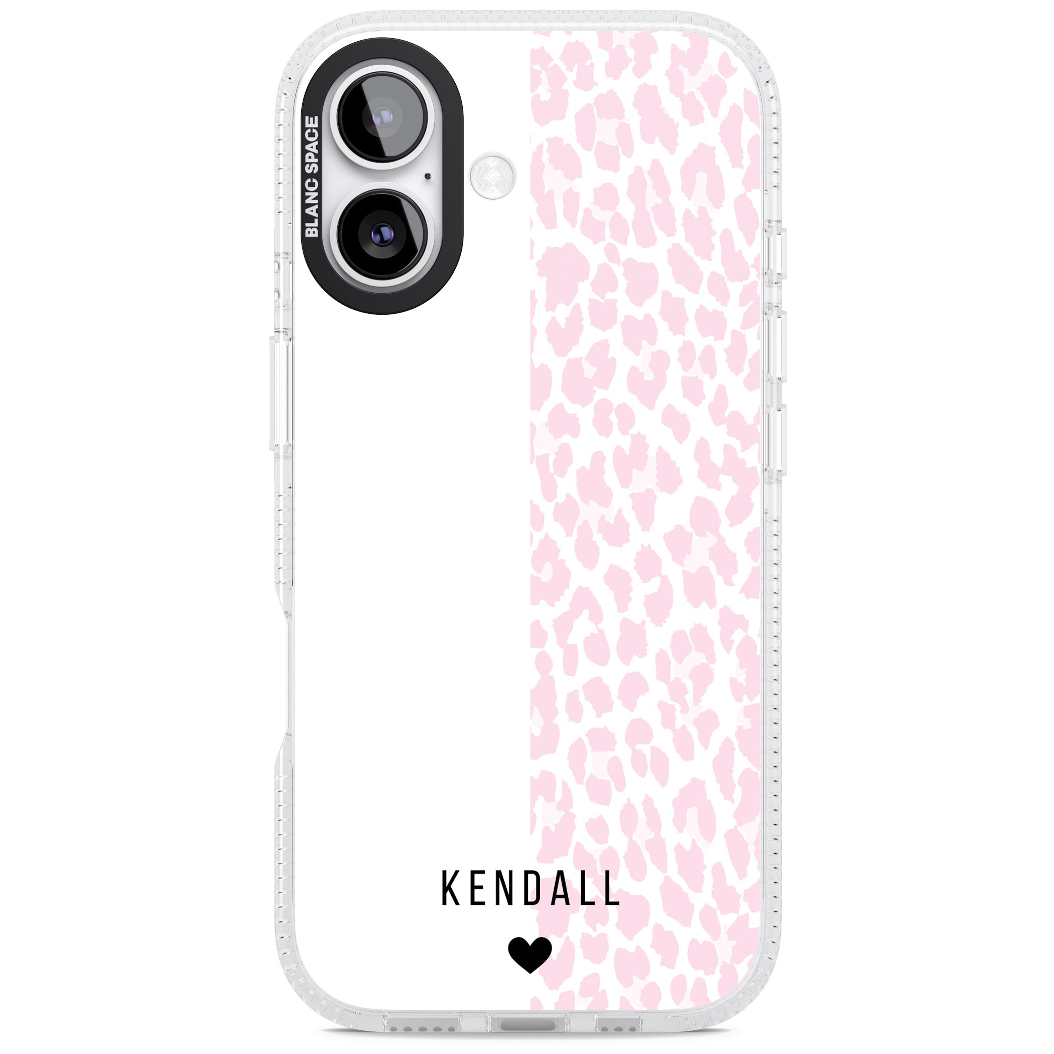 Personalised Pink Leopard iPhone 17 Impact Air Clear Phone Case