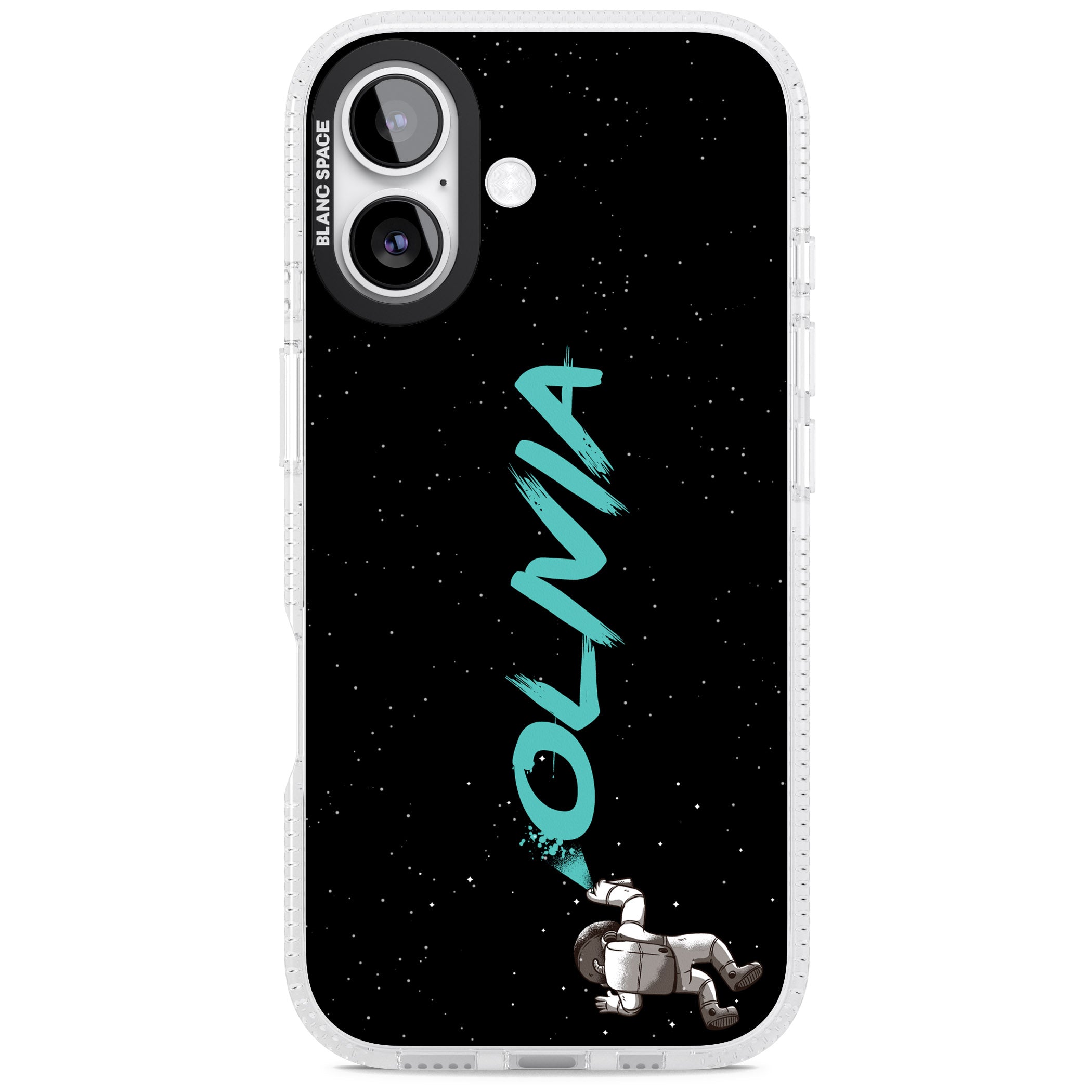 Personalised Astronaut Graffiti iPhone 17 Impact Air Clear Phone Case