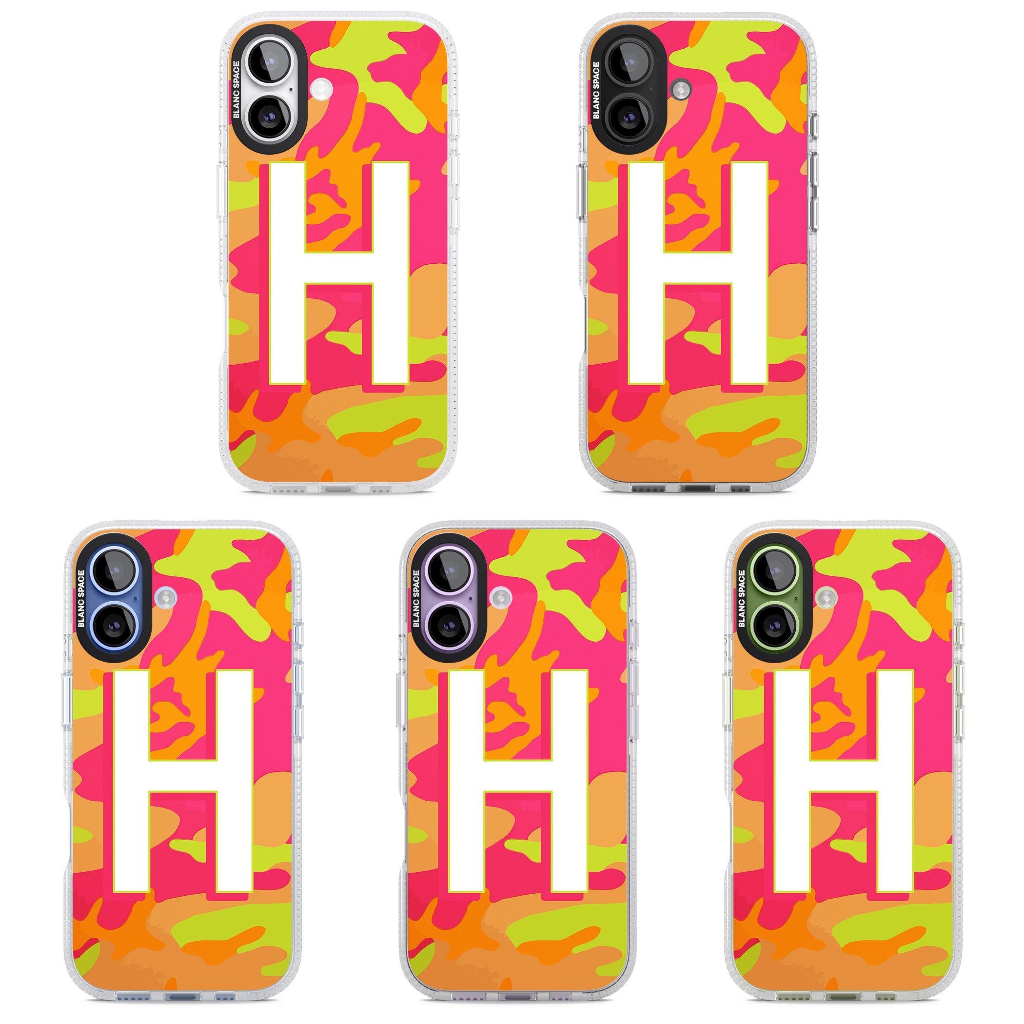 Personalised Neon Camo iPhone 17 Impact Air Clear Phone Case APT Impact Protection