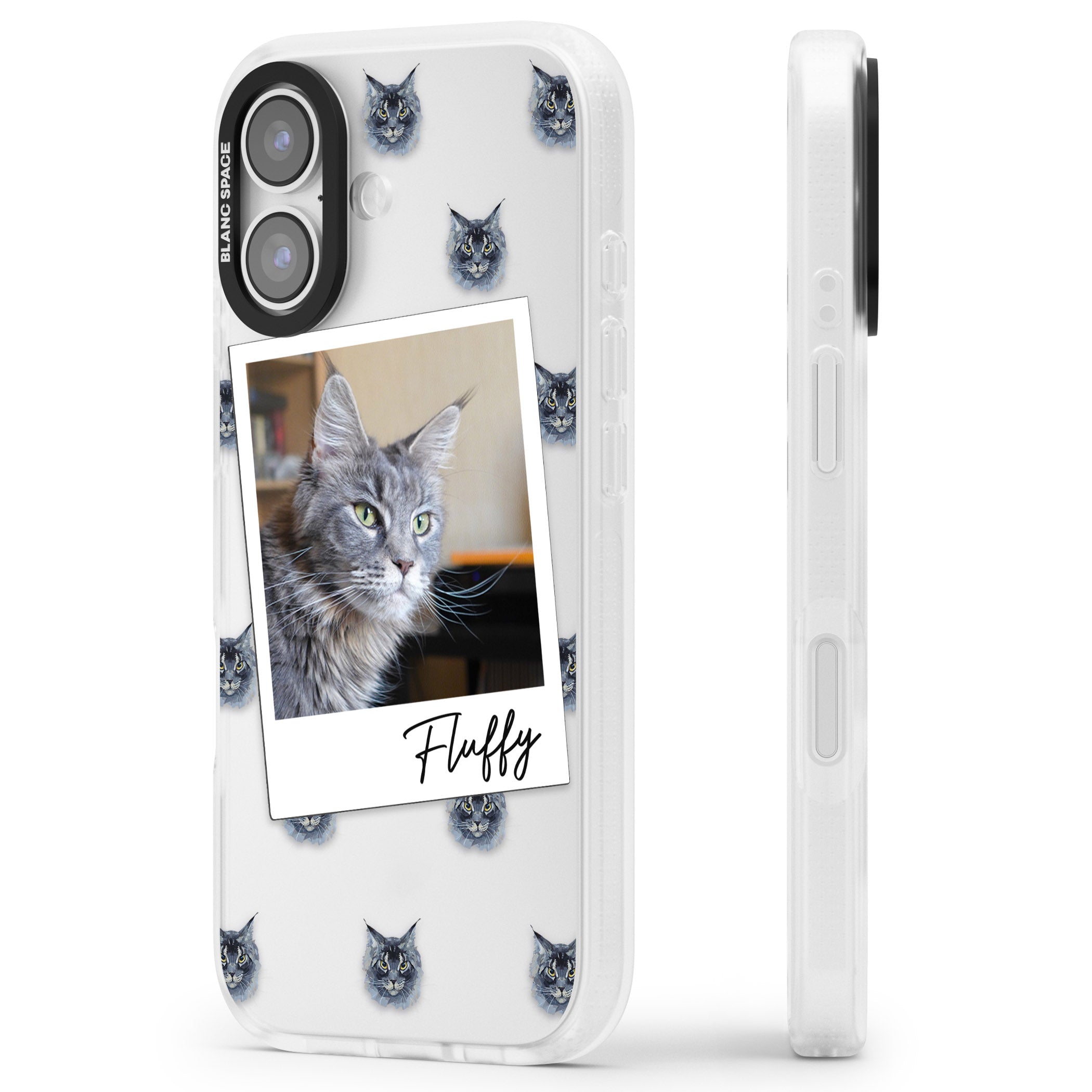 Personalised Maine Coon Photo iPhone 17 Impact Air Clear Phone Case Side Profile