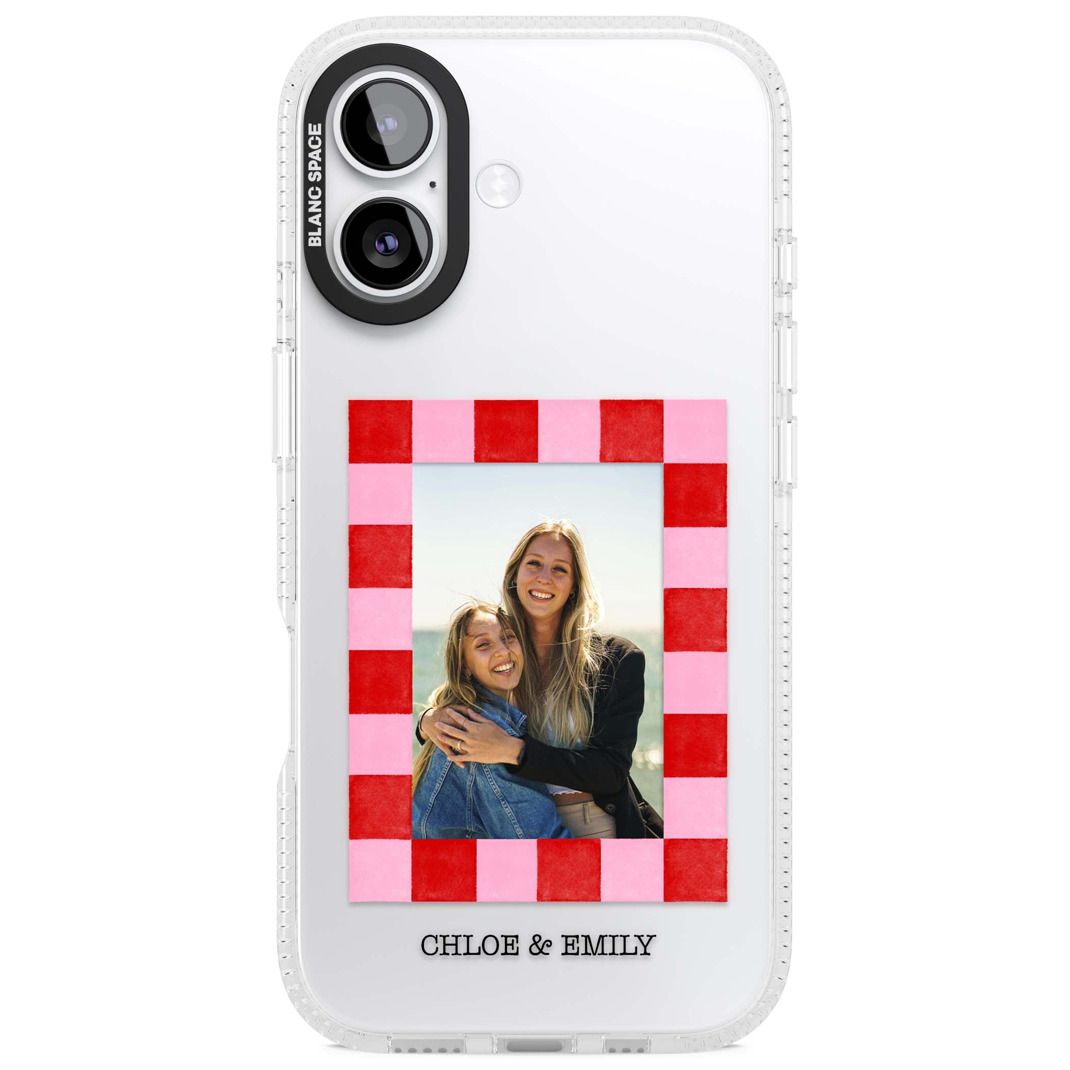 Bubblegum Check Photo for her iPhone case | Clear Case Impact Air case for iPhone 17