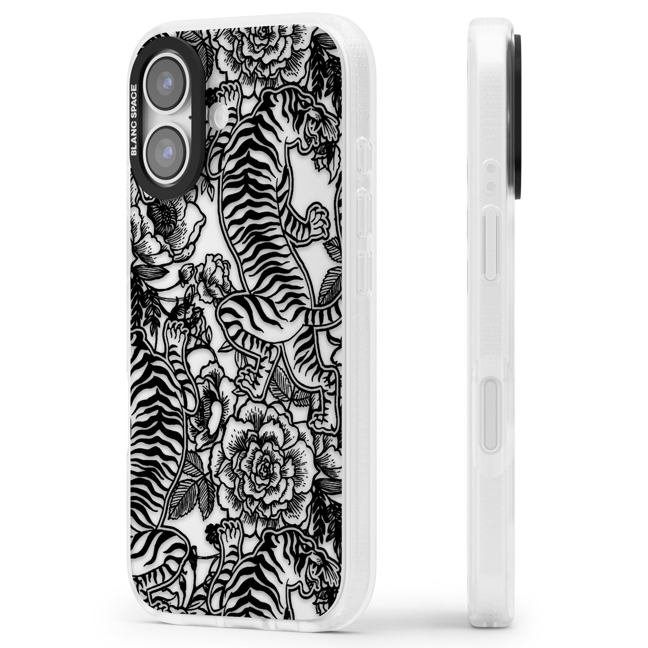 Personalised Chinese Tiger Pattern iPhone 17 Impact Air Clear Phone Case Side Profile