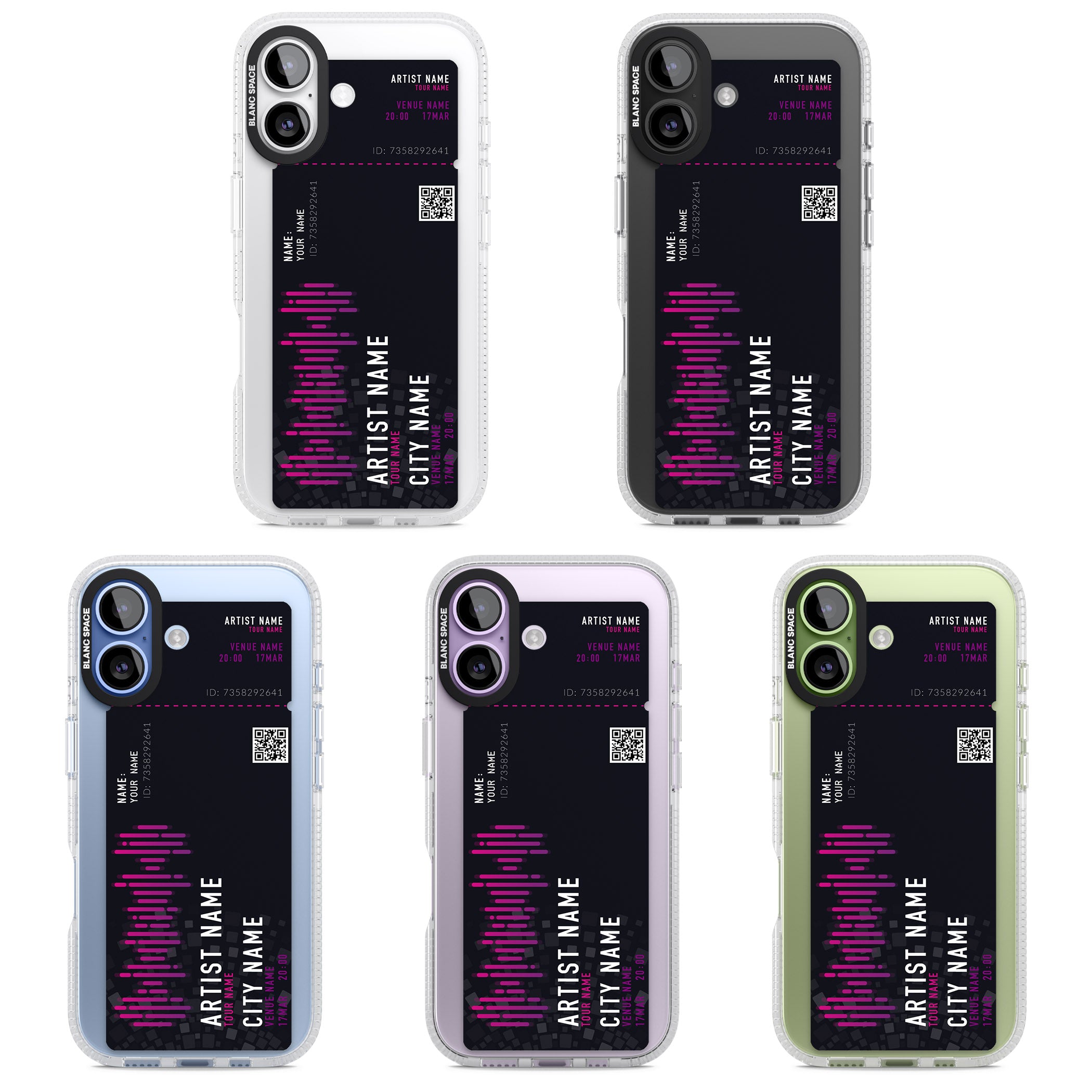 Personalised Concert Ticket iPhone 17 Impact Air Clear Phone Case APT Impact Protection