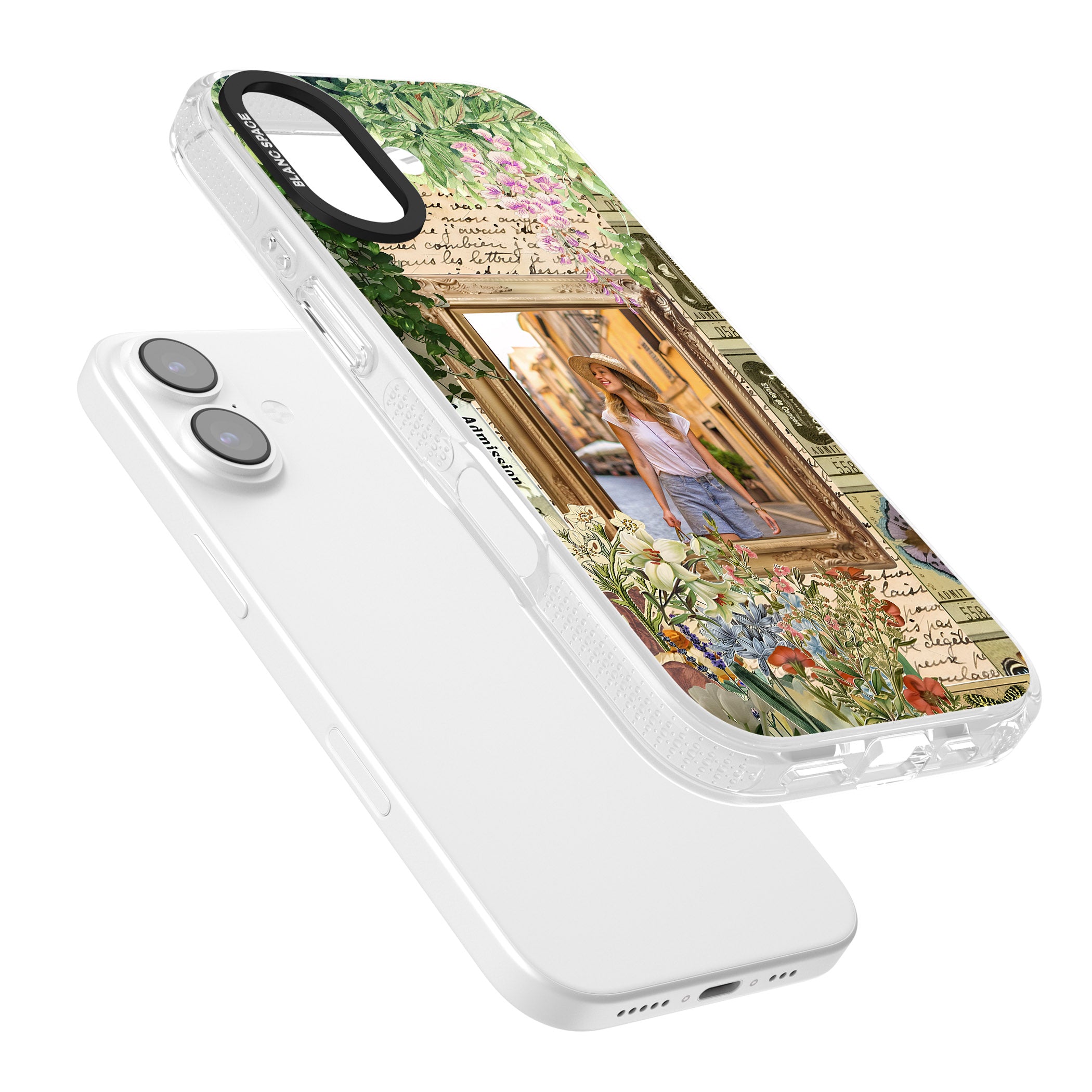 Personalised Tuscan Floral Collage Frame iPhone 17 Impact Air Clear Phone Case Colours