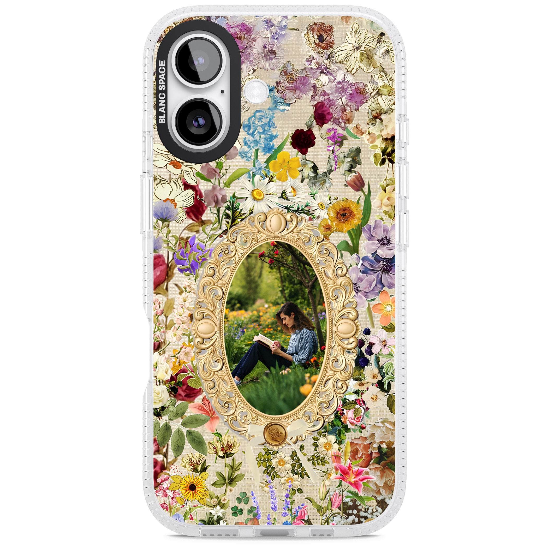 Personalised Vintage Wildflower Frame iPhone 17 Impact Air Clear Phone Case