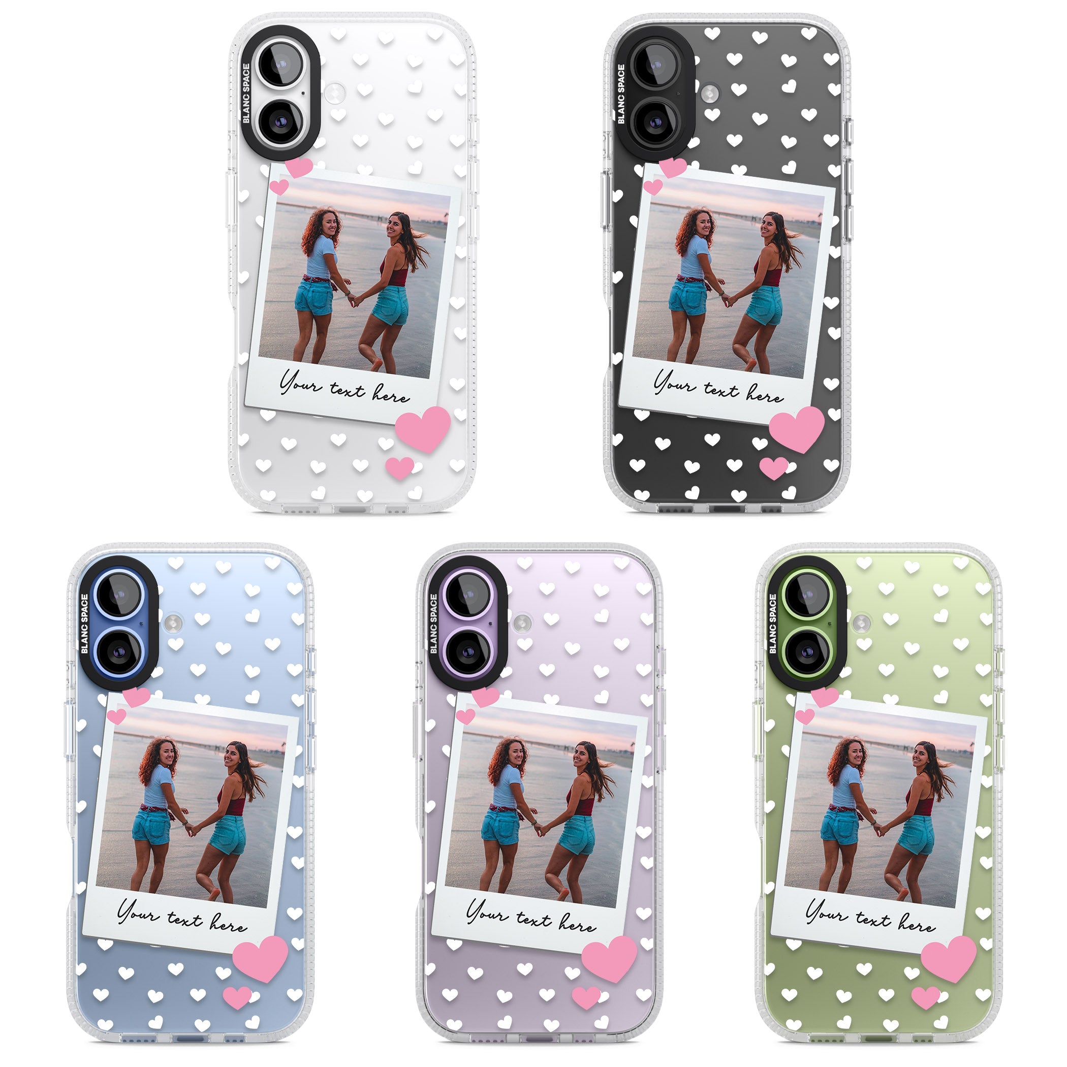 Personalised Hearts Instant Camera Photo iPhone 17 Impact Air Clear Phone Case APT Impact Protection
