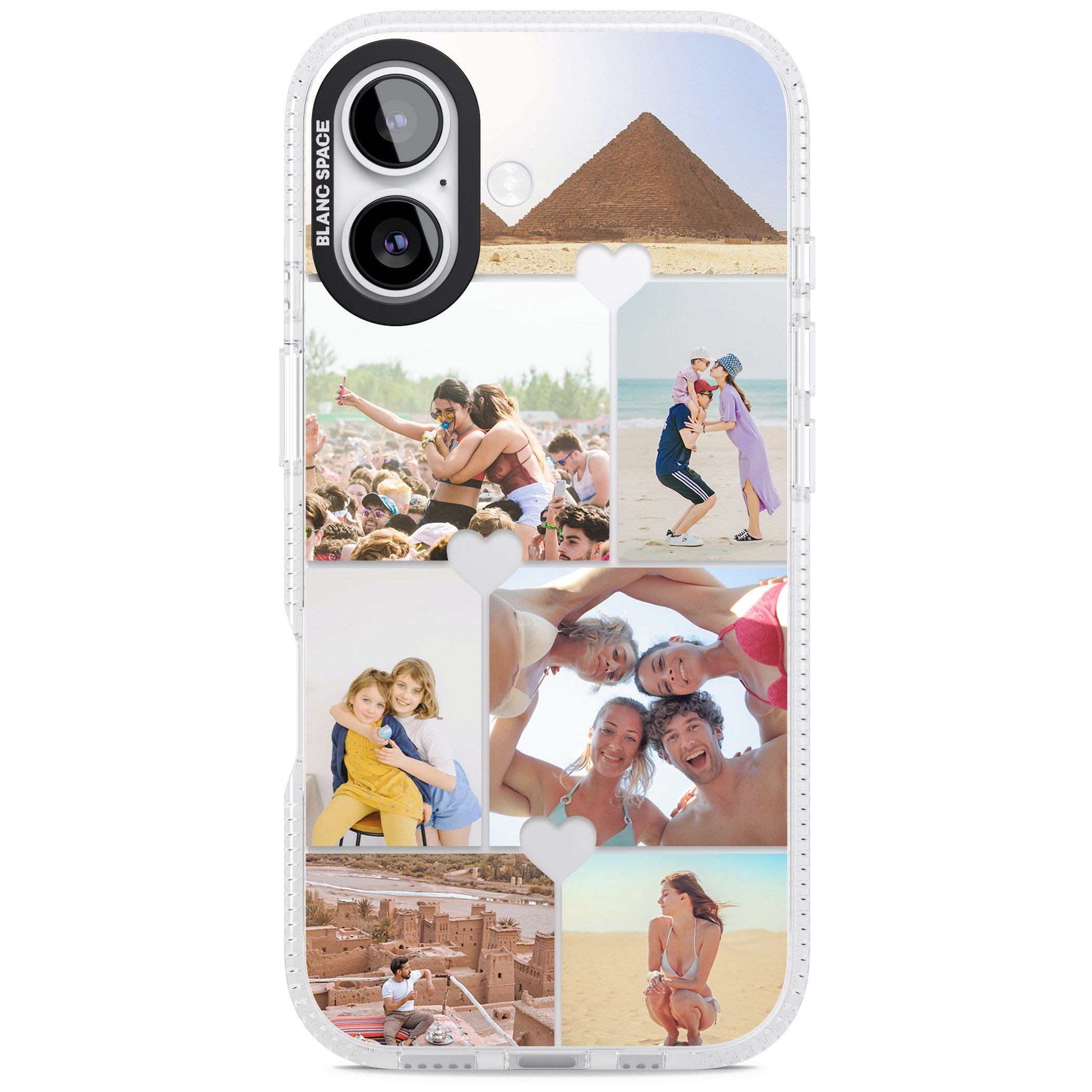Personalised Heart Photo Grid iPhone 17 Impact Air Clear Phone Case