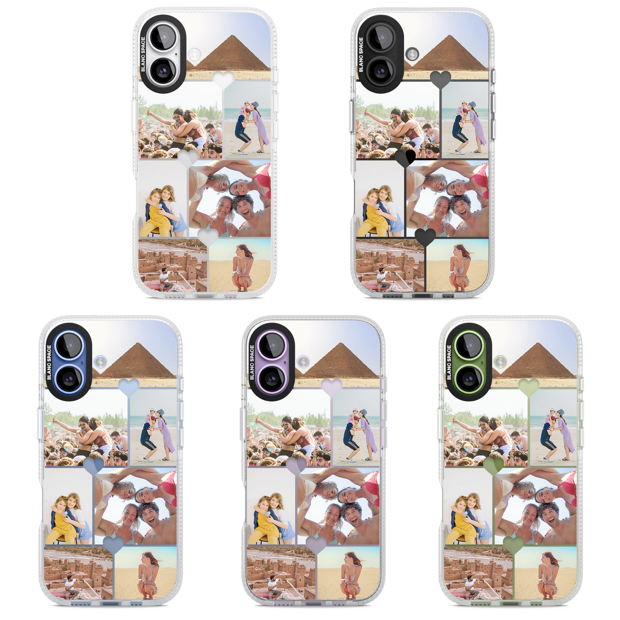 Personalised Heart Photo Grid iPhone 17 Impact Air Clear Phone Case APT Impact Protection