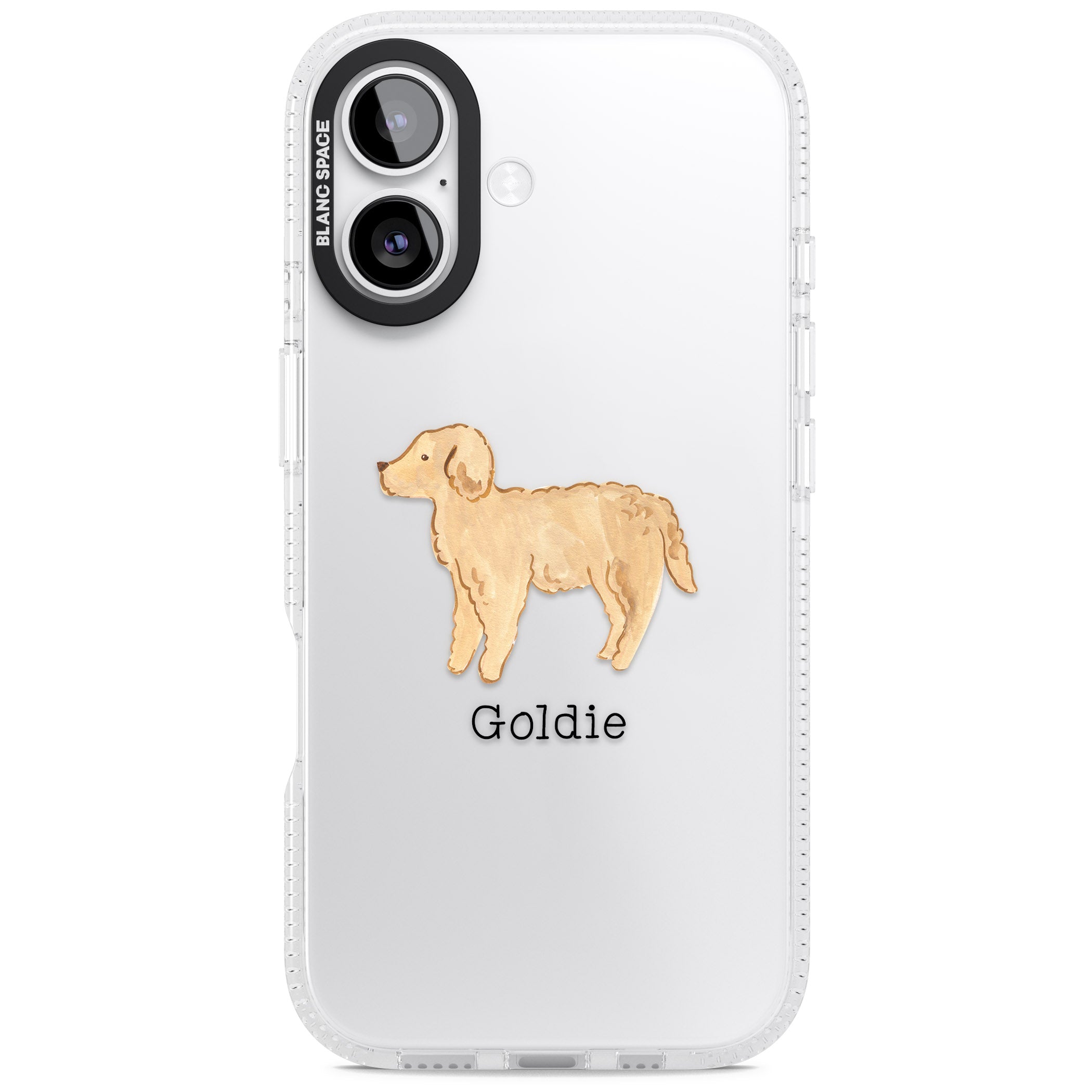 Personalised Goldendoodle iPhone 17 Impact Air Clear Phone Case