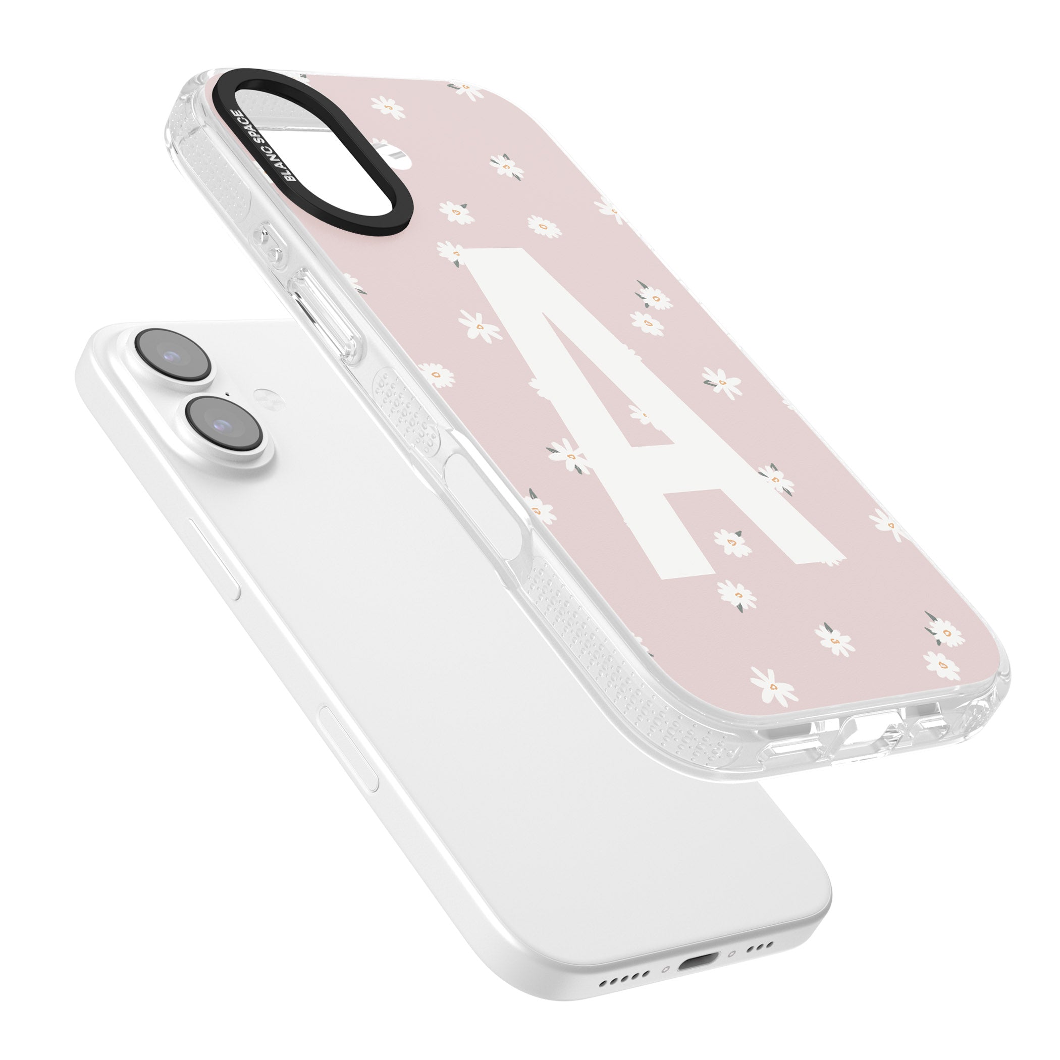 Personalised Pink Daisy Initial iPhone 17 Impact Air Clear Phone Case Colours