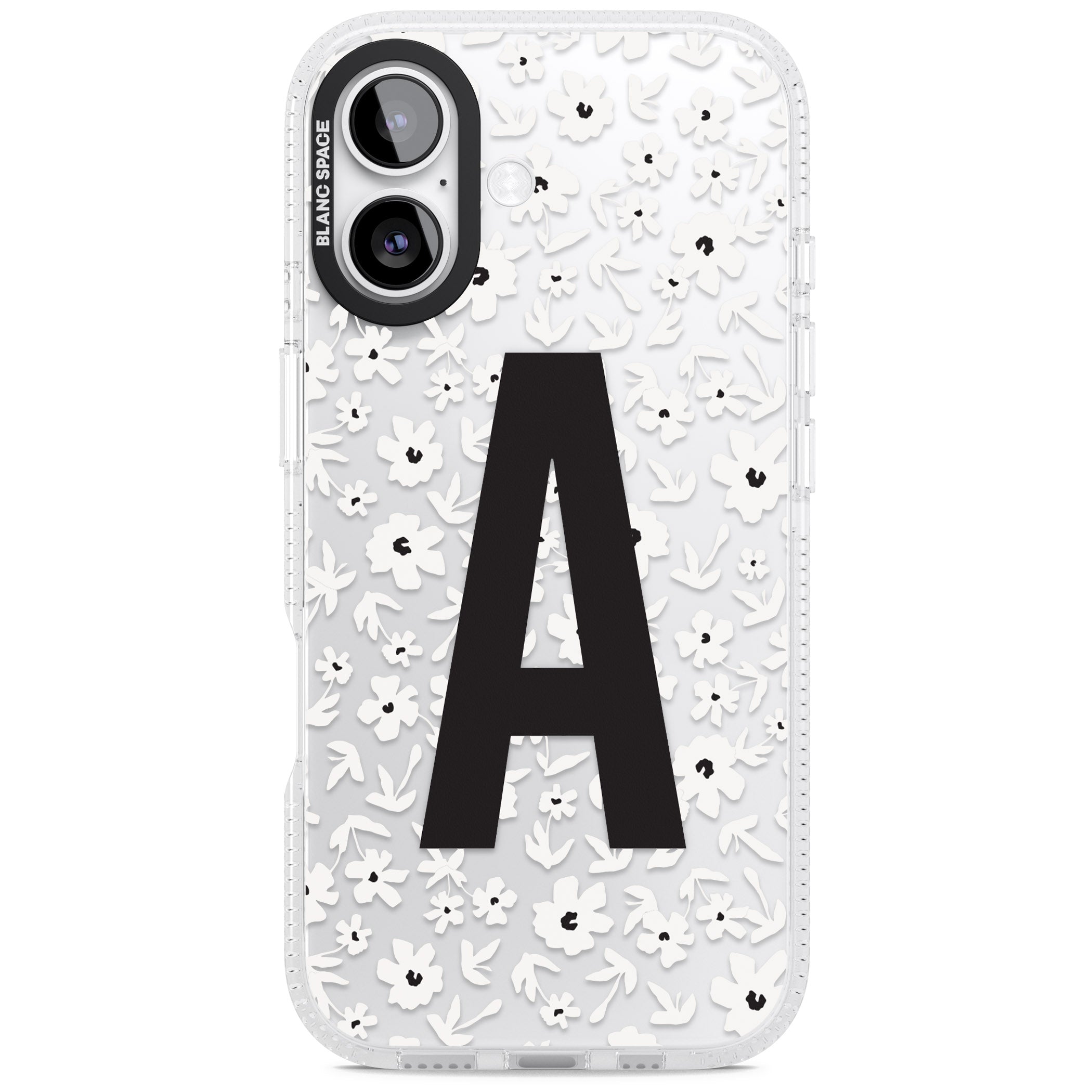 Personalised Bold Initial Floral iPhone 17 Impact Air Clear Phone Case