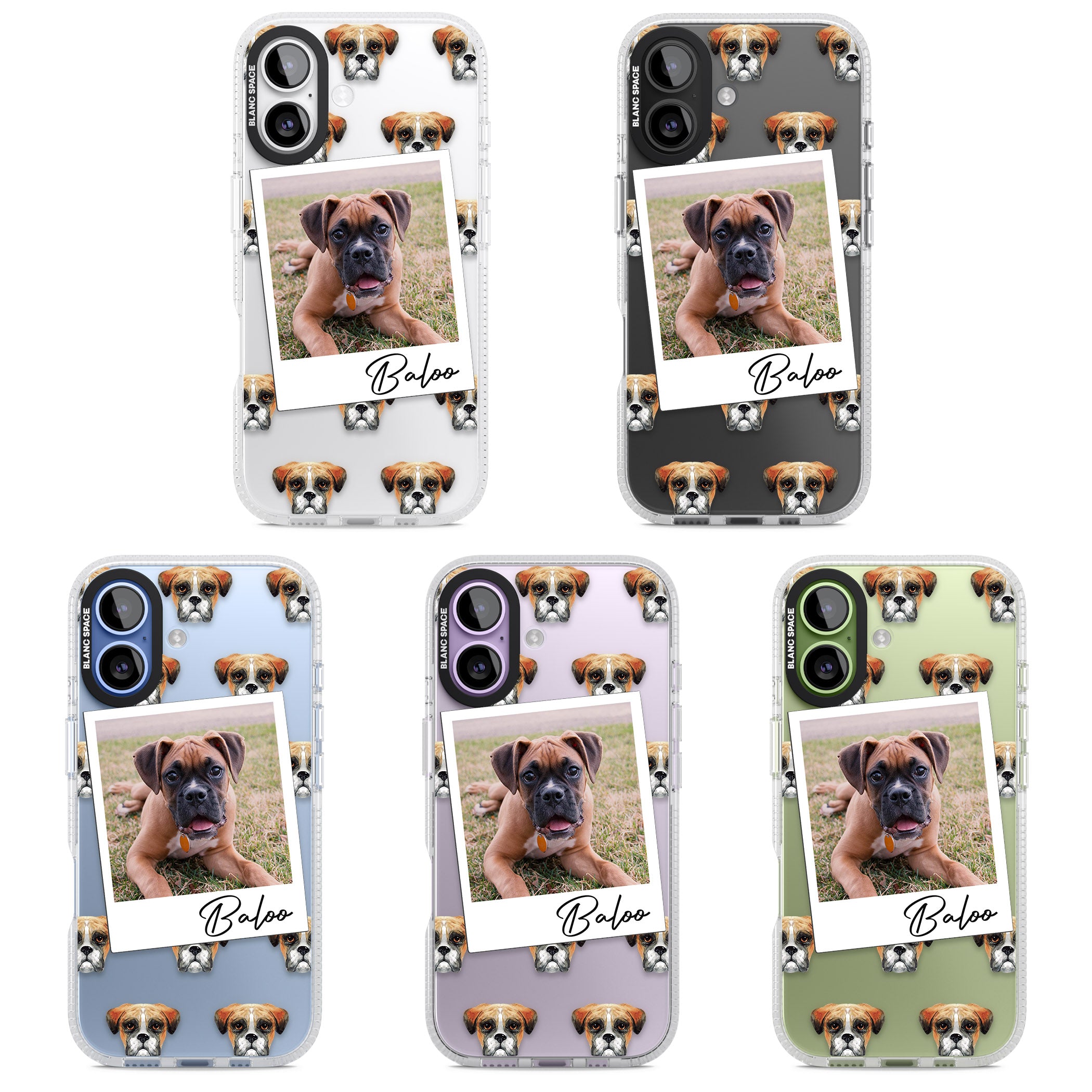 Personalised Boxer Instant Camera Photo iPhone 17 Impact Air Clear Phone Case APT Impact Protection