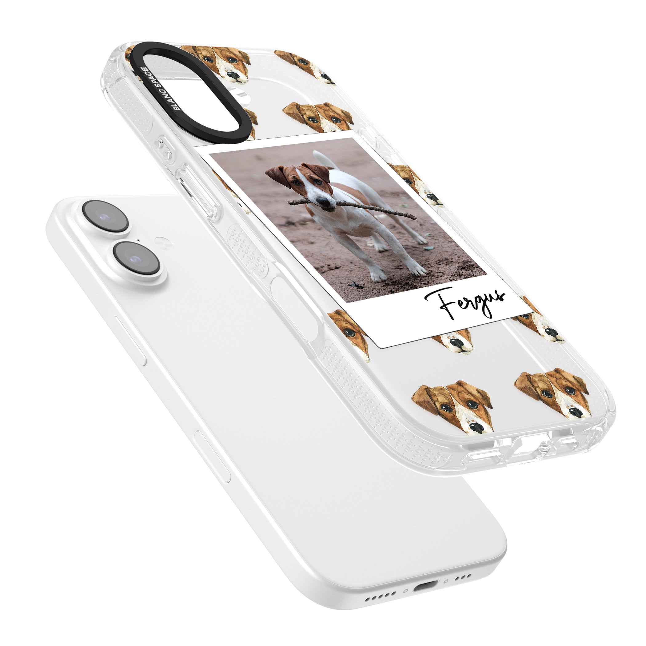 Personalised Jack Russell Instant Camera Photo iPhone 17 Impact Air Clear Phone Case Colours