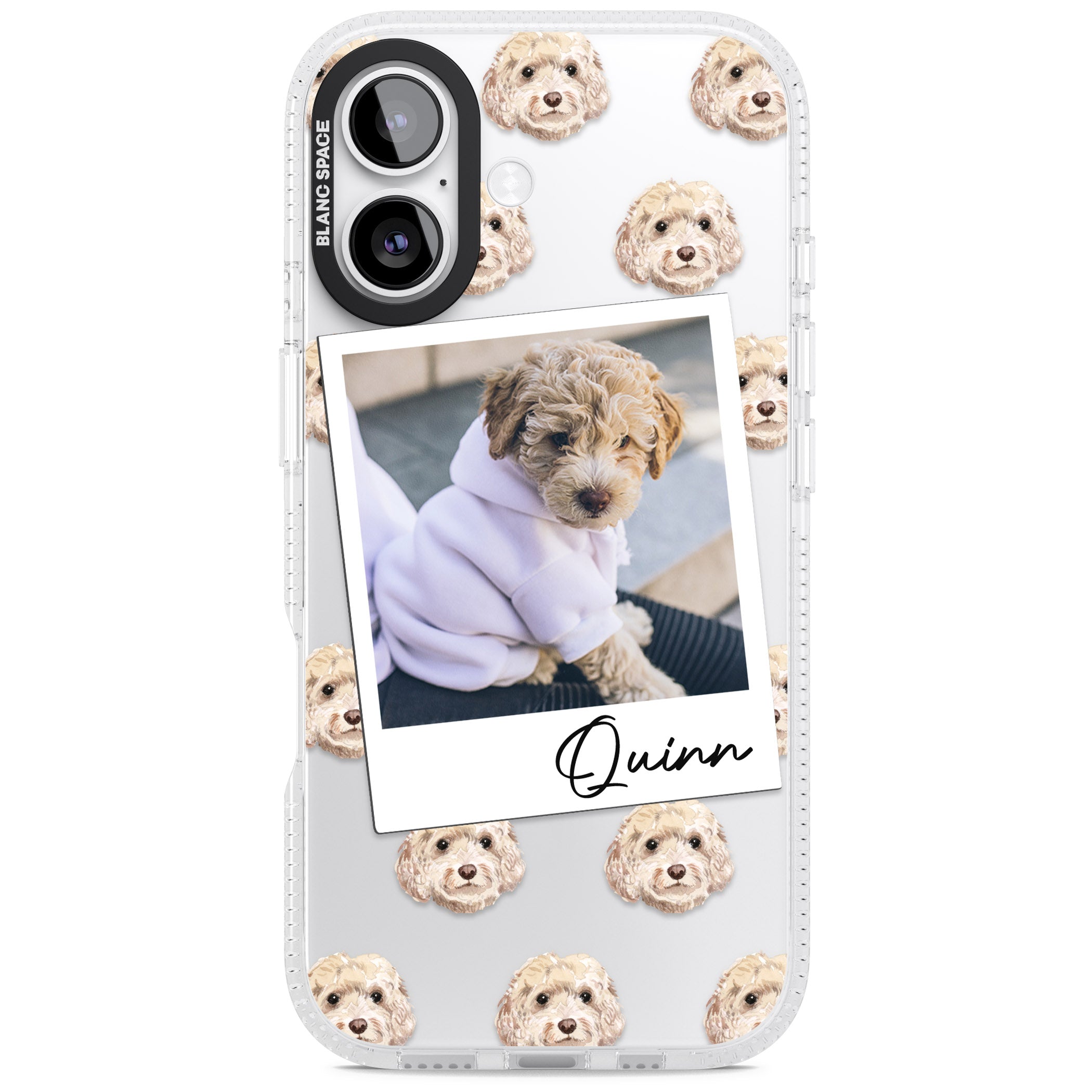 Personalised Cream Cockapoo Instant Camera Photo iPhone 17 Impact Air Clear Phone Case