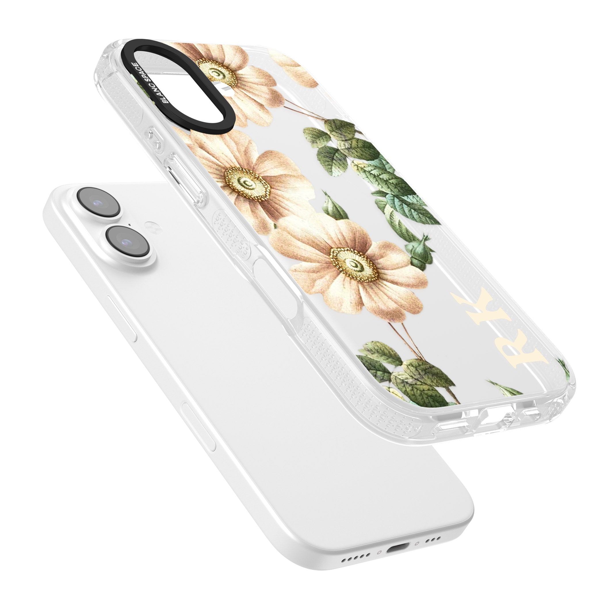 Personalised Vintage Floral Anemone iPhone 17 Impact Air Clear Phone Case Colours
