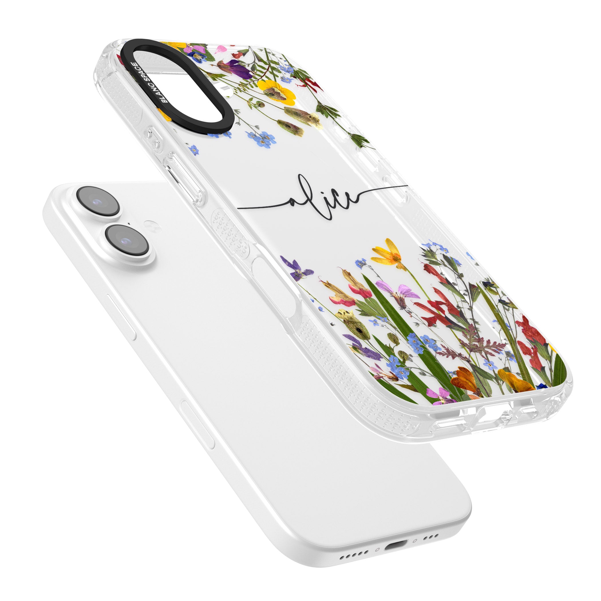 Personalised Wildflower Floral iPhone 17 Impact Air Clear Phone Case Colours