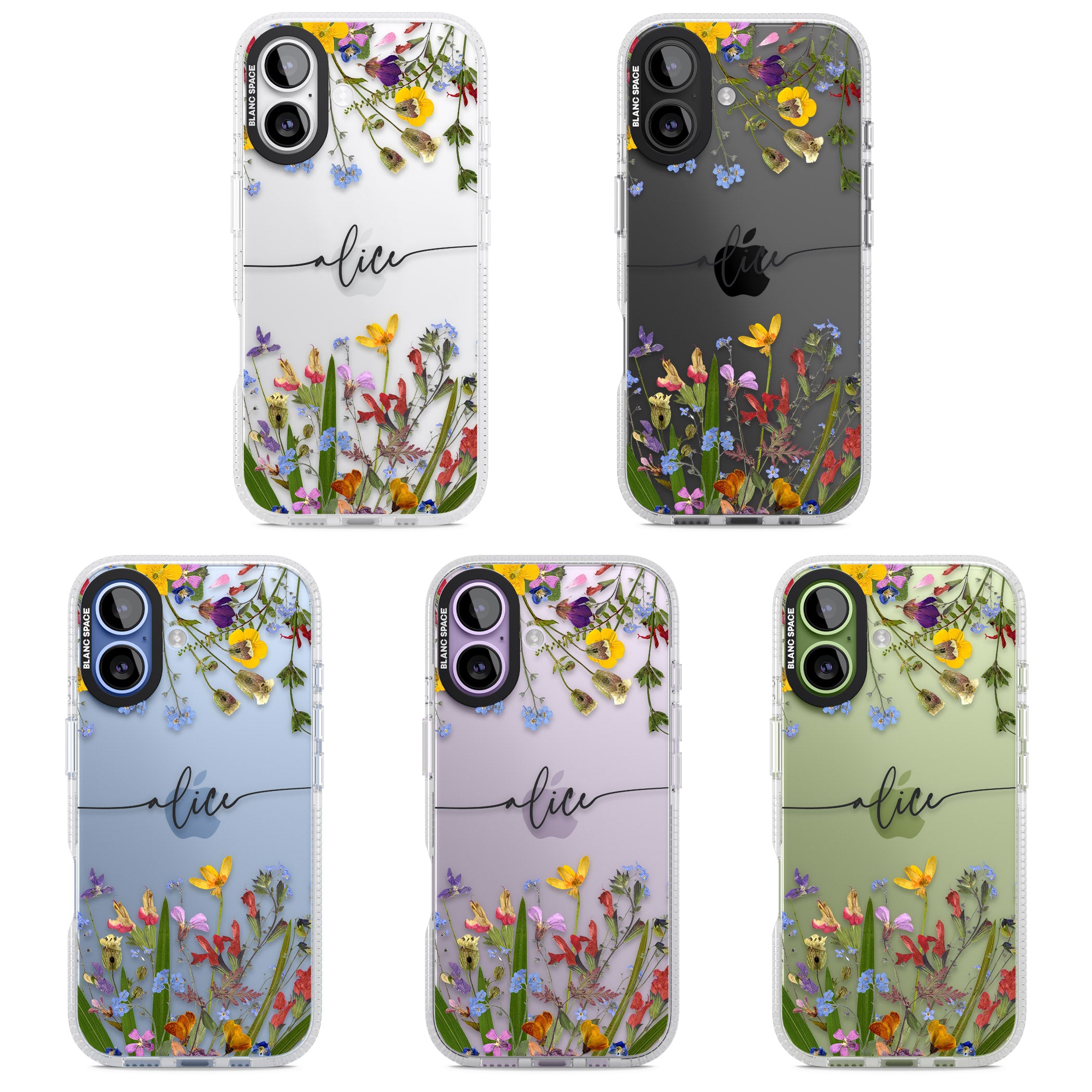 Personalised Wildflower Floral iPhone 17 Impact Air Clear Phone Case APT Impact Protection