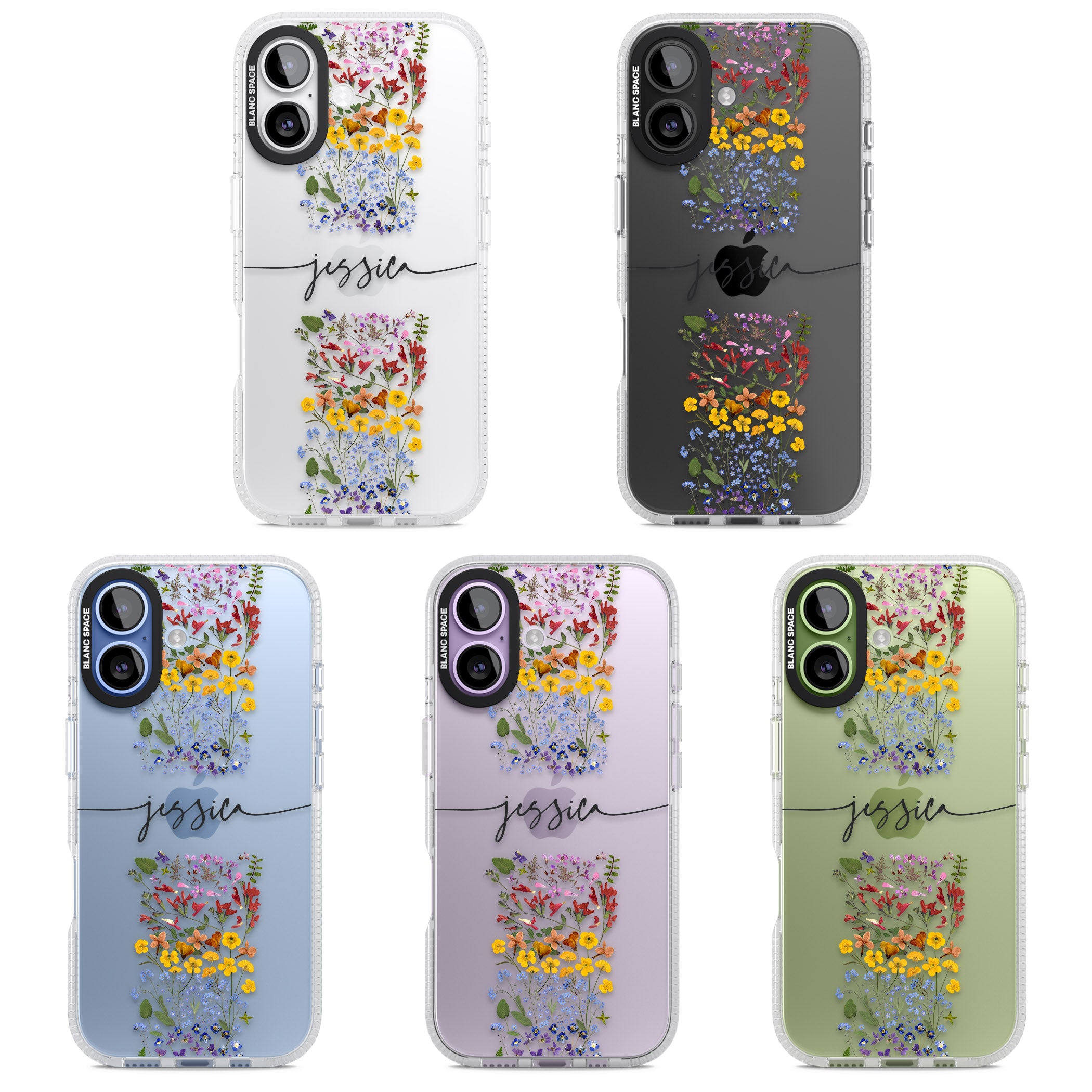 Personalised Wildflower Stripe iPhone 17 Impact Air Clear Phone Case APT Impact Protection