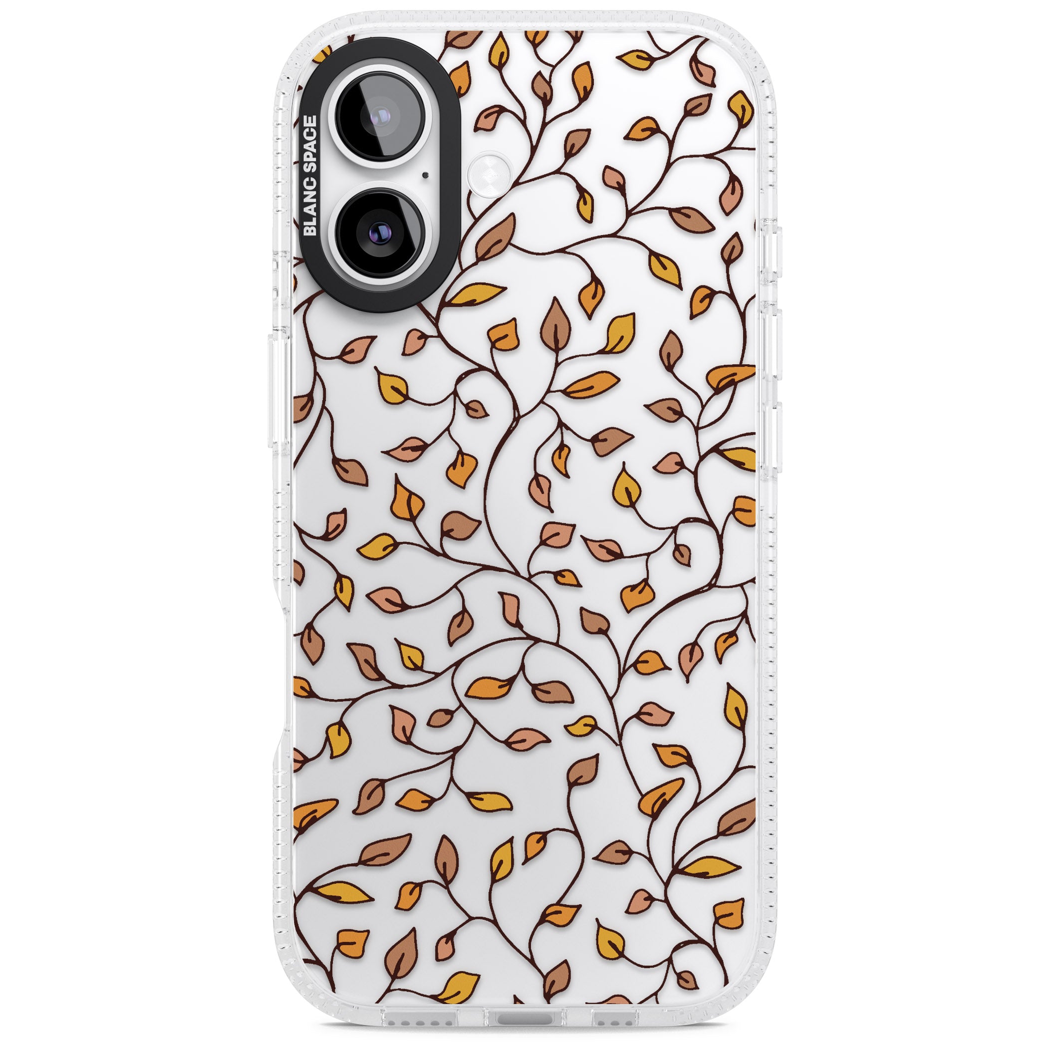 Personalised Autumn Leaves Pattern iPhone 17 Impact Air Clear Phone Case