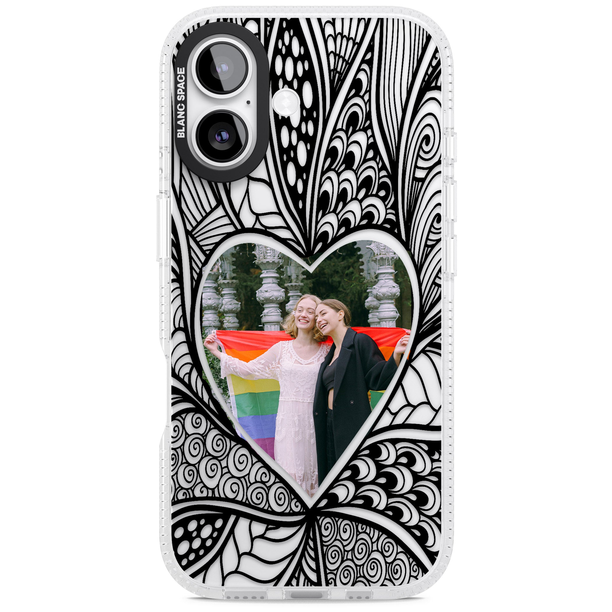 Personalised Henna Heart Photo Case iPhone 17 Impact Air Clear Phone Case