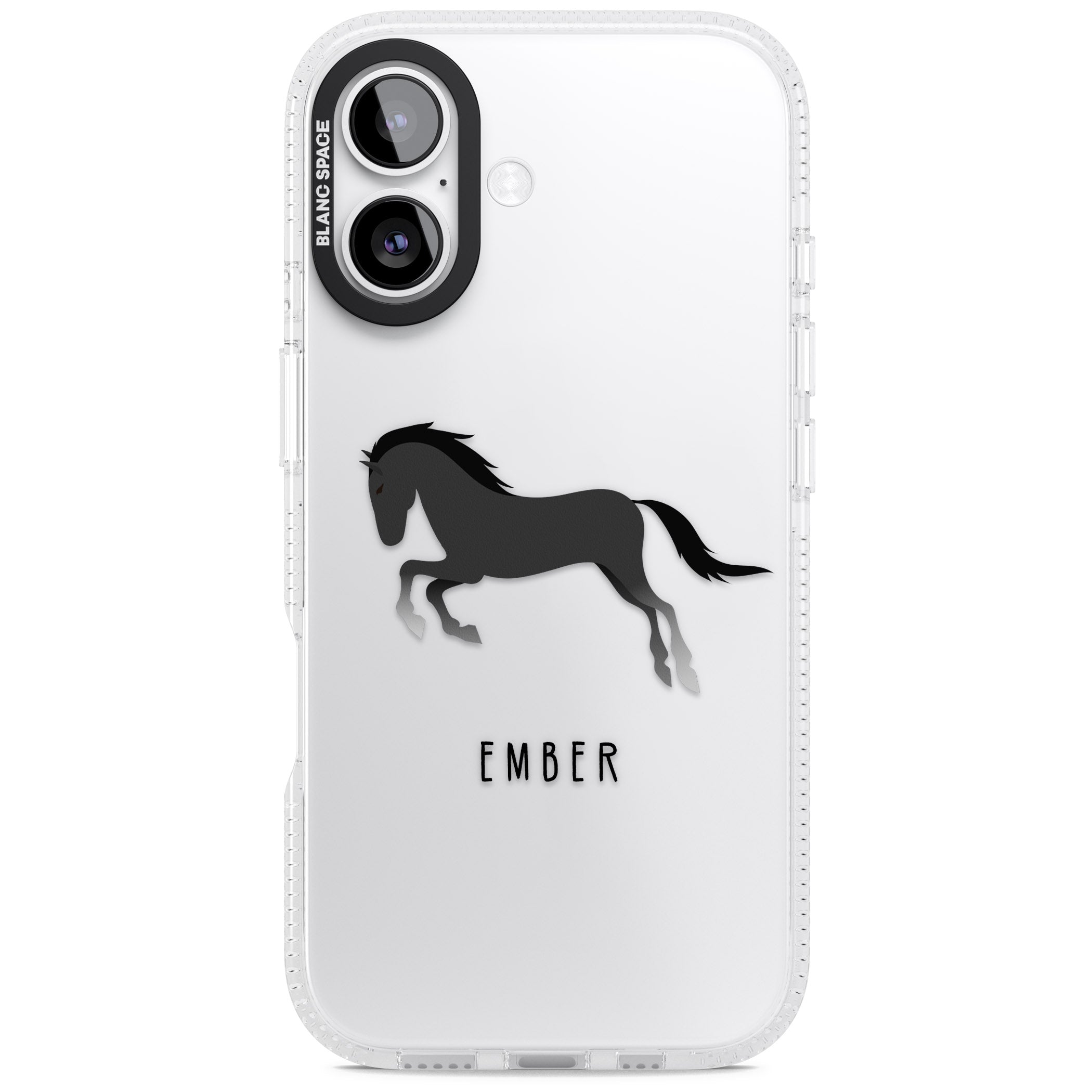 Personalised Black Horse iPhone 17 Impact Air Clear Phone Case
