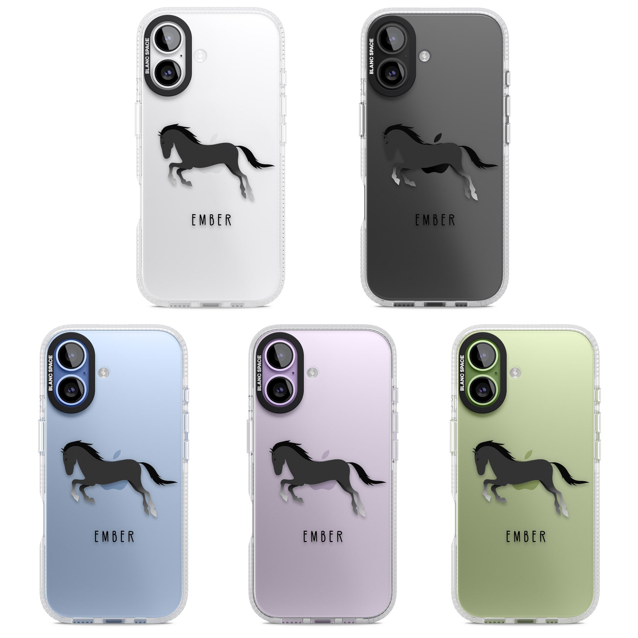 Personalised Black Horse iPhone 17 Impact Air Clear Phone Case APT Impact Protection