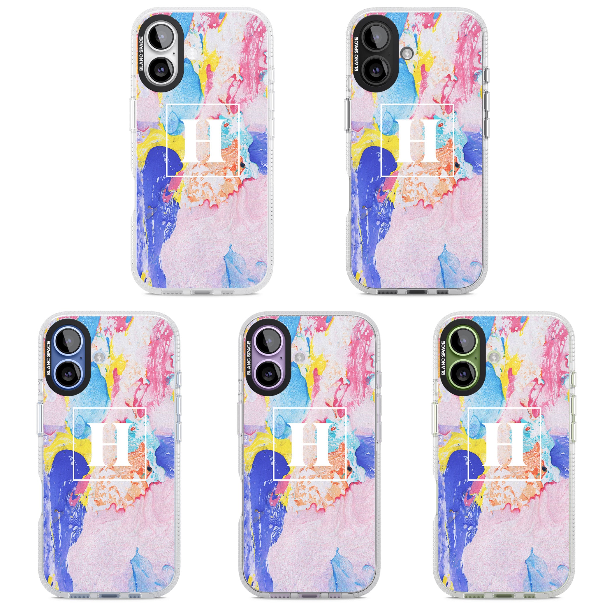 Personalised Pastel Marble Mix iPhone 17 Impact Air Clear Phone Case APT Impact Protection