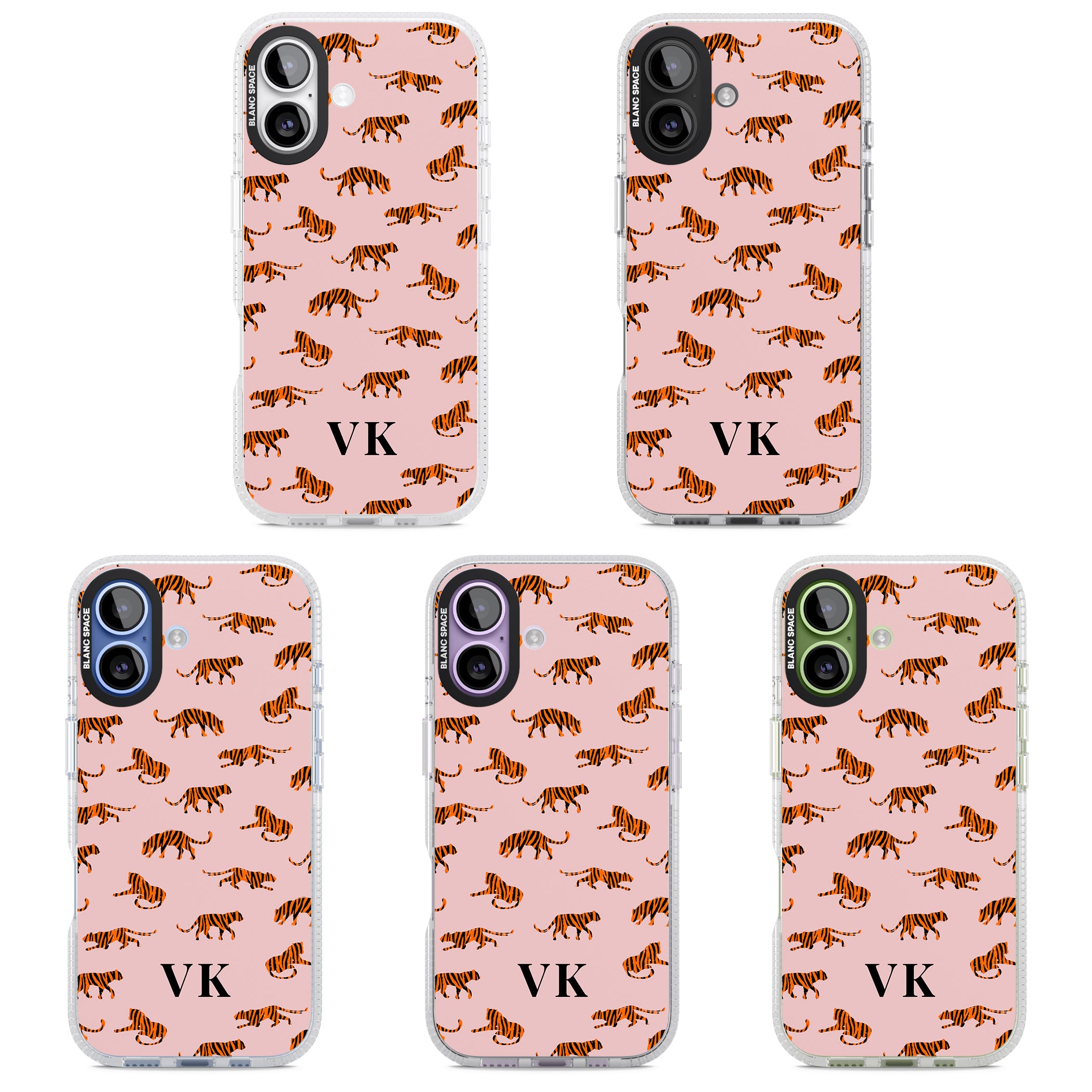 Personalised Pink Safari Tiger Pattern iPhone 17 Impact Air Clear Phone Case APT Impact Protection