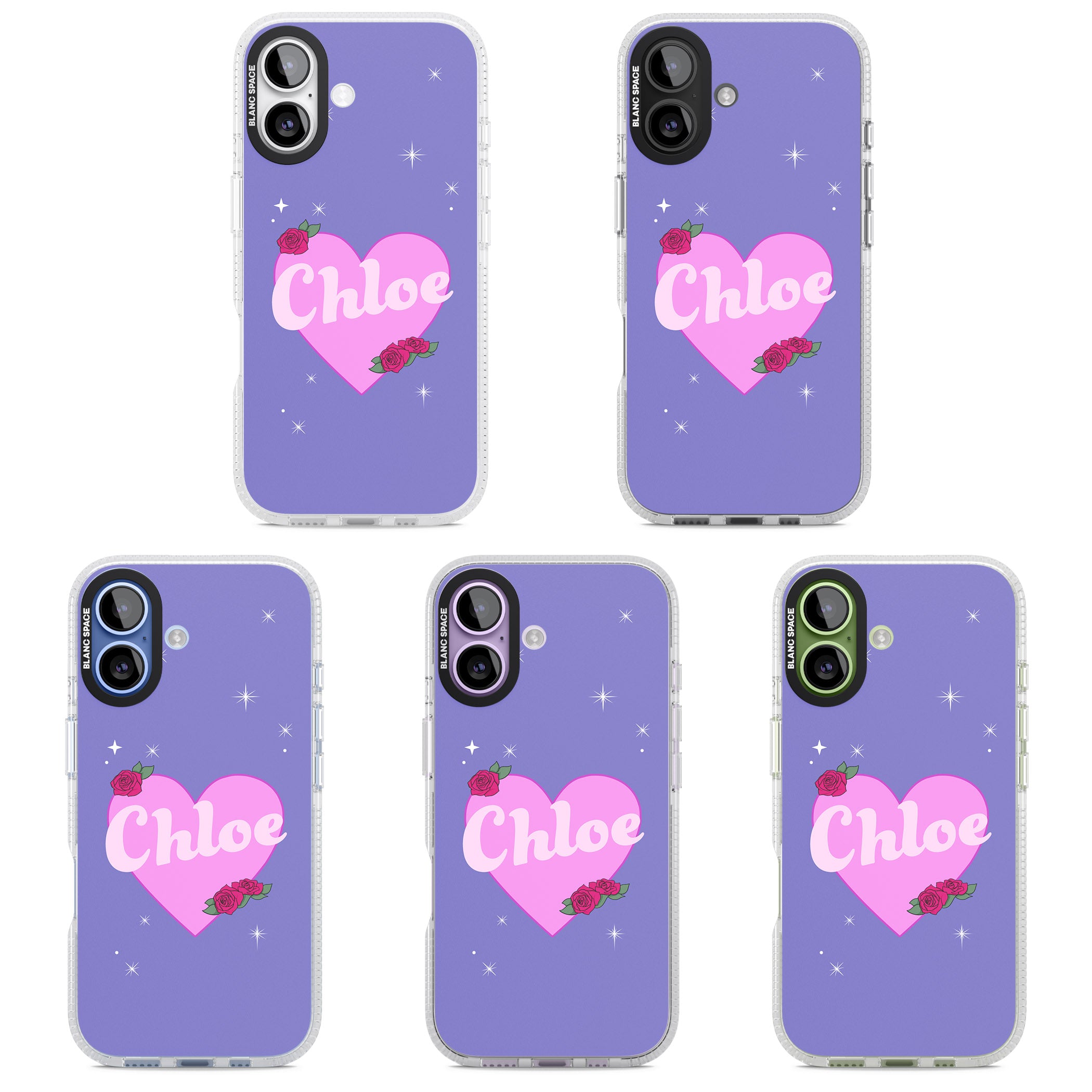 Personalised Glamorous Love Heart iPhone 17 Impact Air Clear Phone Case APT Impact Protection