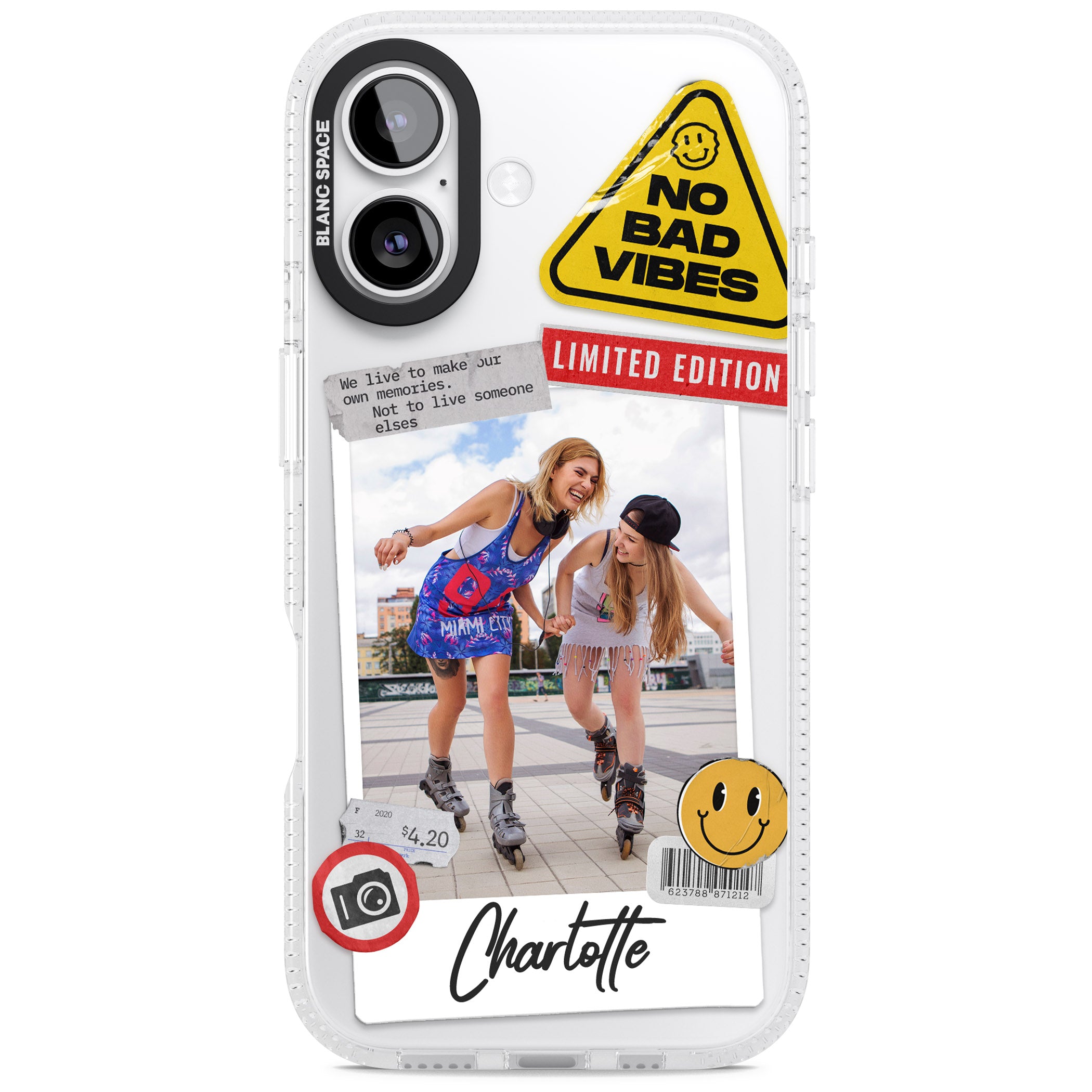 Personalised Sticker Mix Instant Photo iPhone 17 Impact Air Clear Phone Case