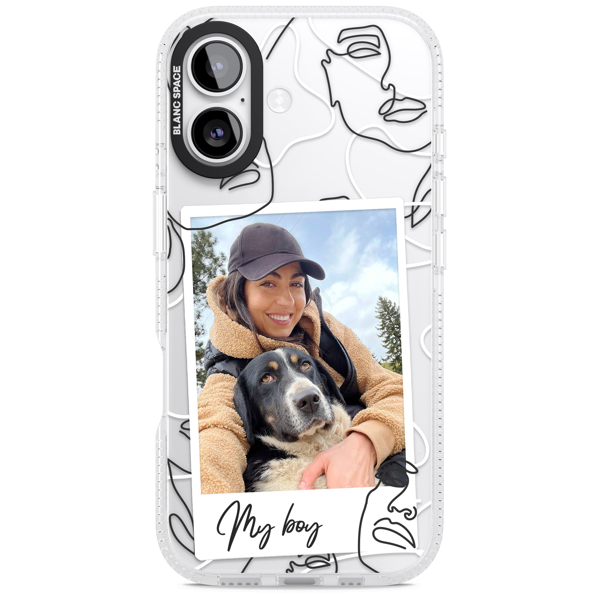 Personalised Abstract Faces Instant Photo iPhone 17 Impact Air Clear Phone Case