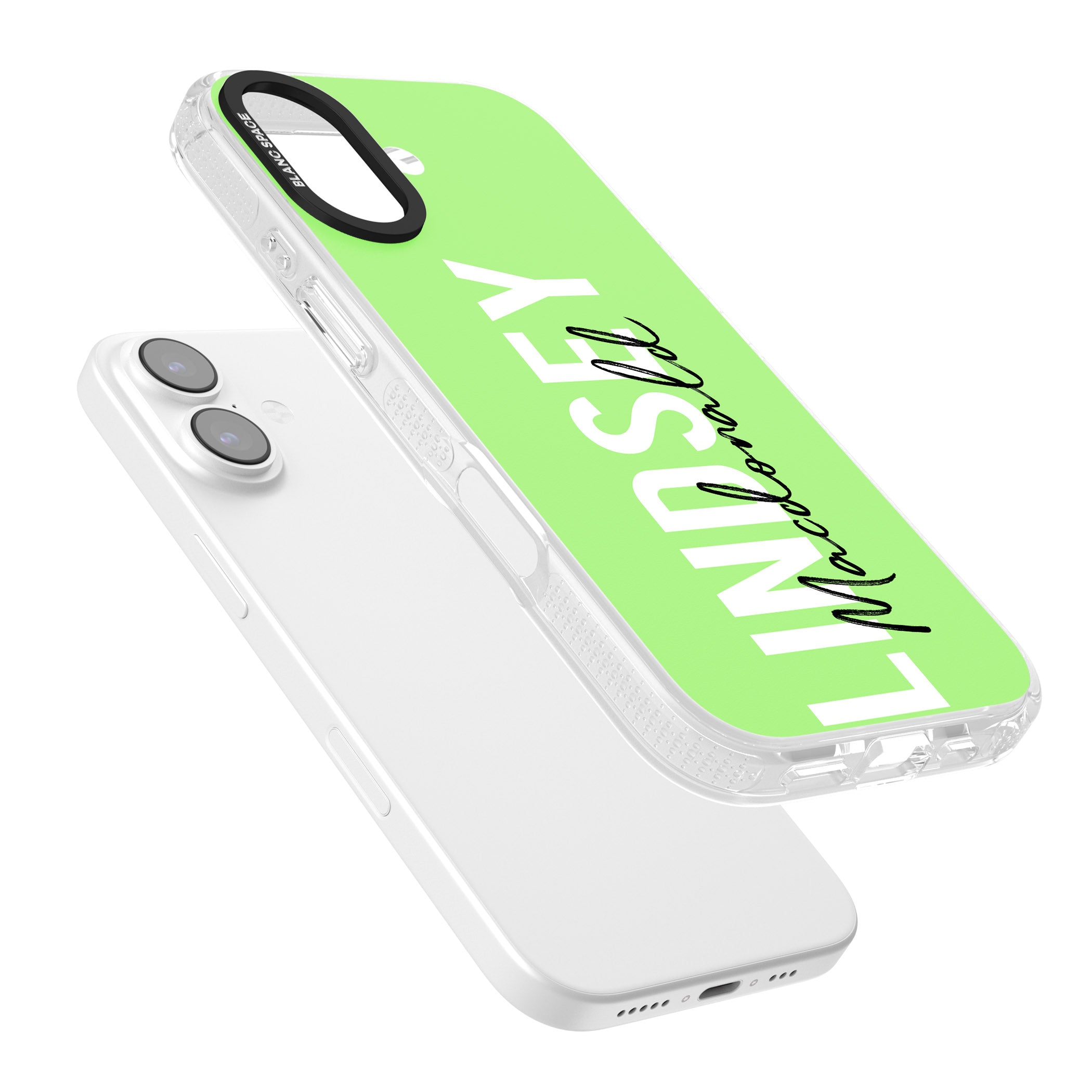 Personalised Bold Name: Lime iPhone 17 Impact Air Clear Phone Case Colours