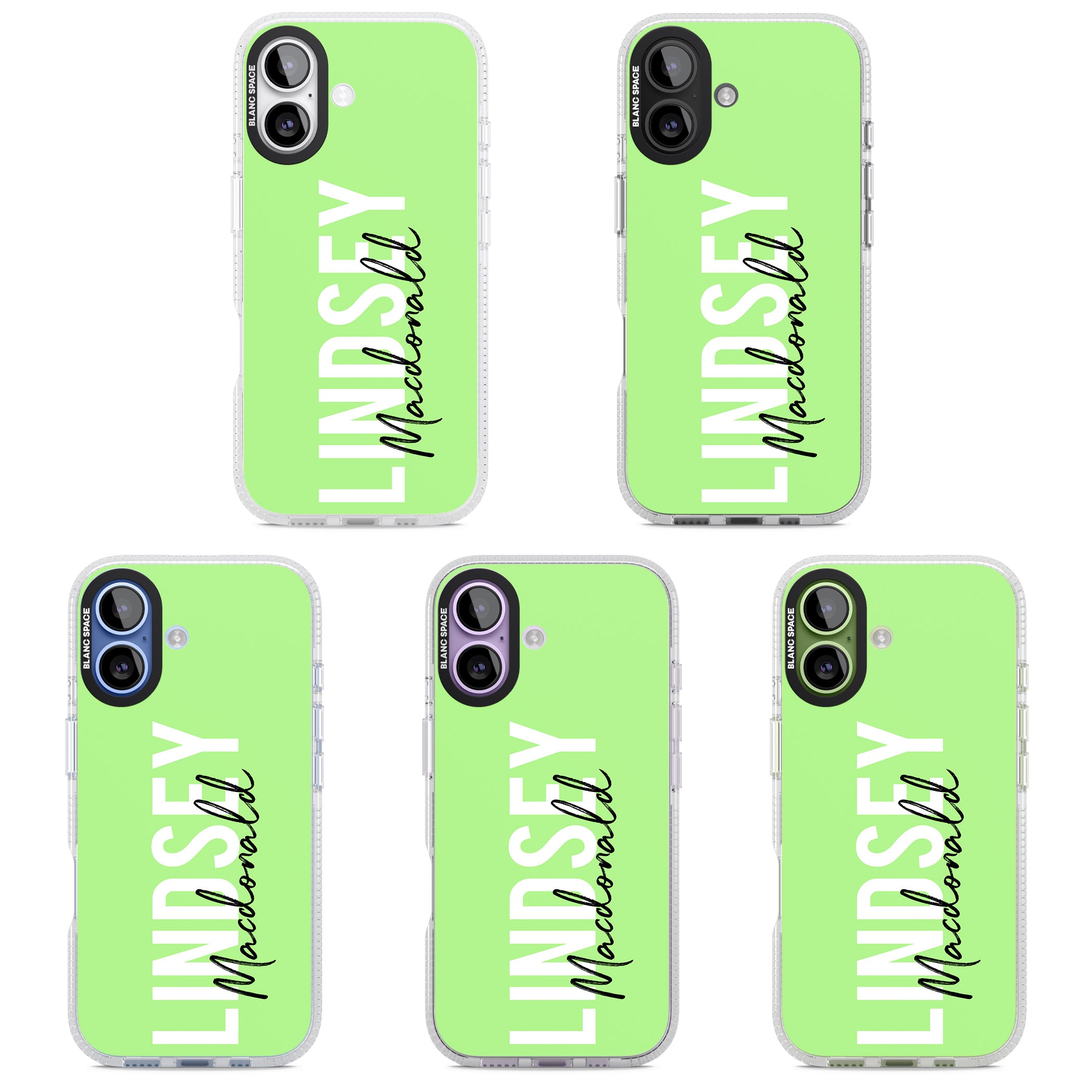 Personalised Bold Name: Lime iPhone 17 Impact Air Clear Phone Case APT Impact Protection