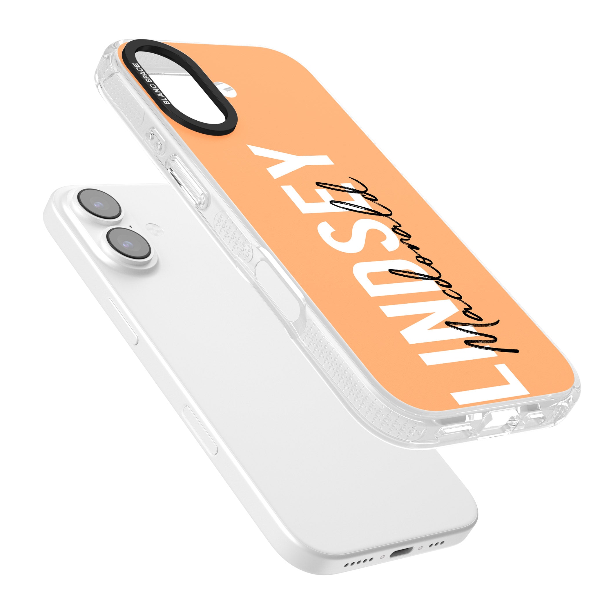Personalised Bold Name: Peach iPhone 17 Impact Air Clear Phone Case Colours