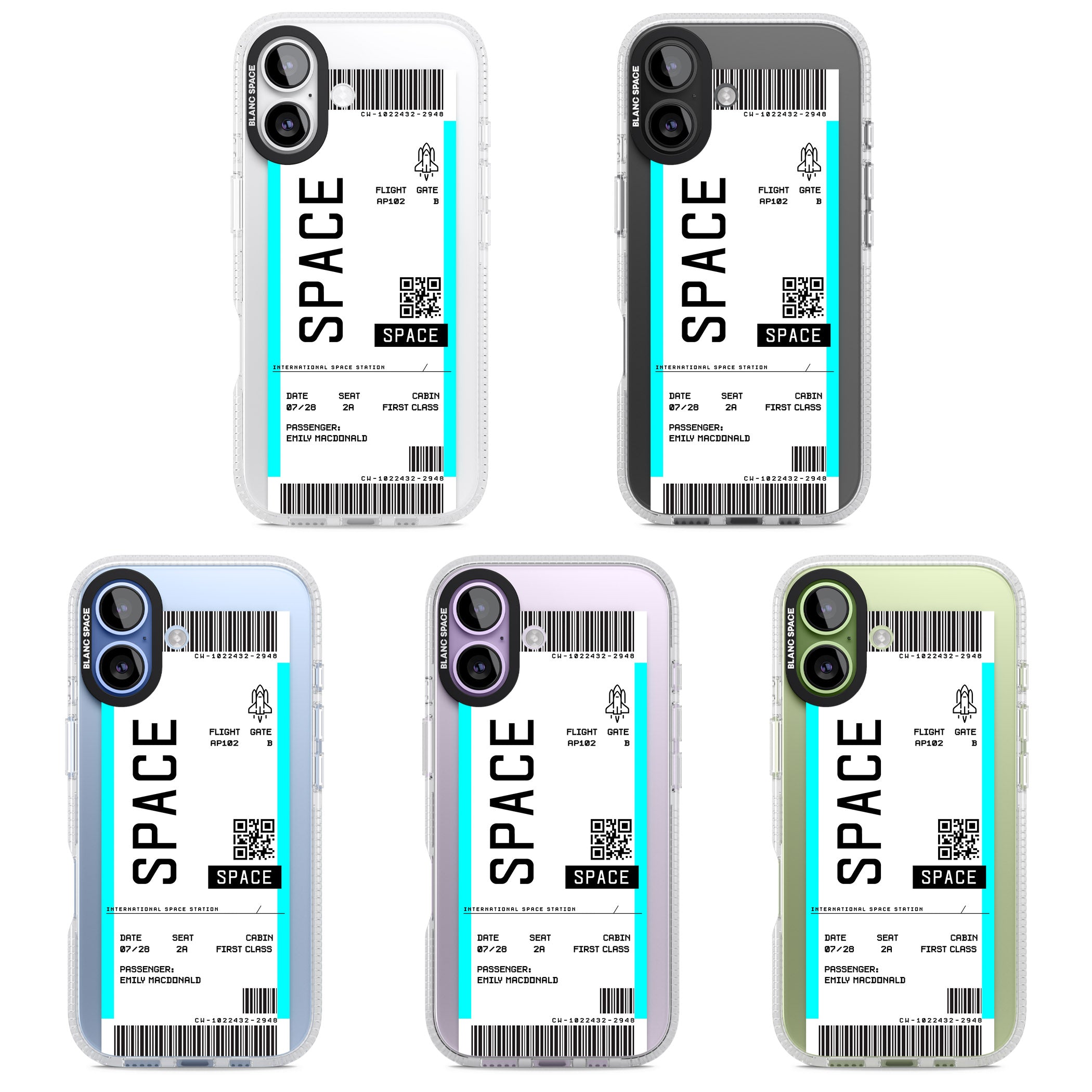 Personalised Space Travel Ticket iPhone 17 Impact Air Clear Phone Case APT Impact Protection