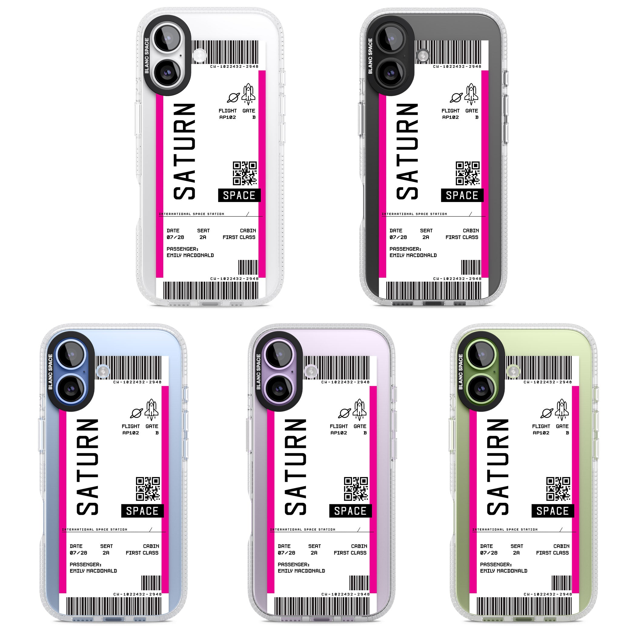 Personalised Saturn Travel Ticket iPhone 17 Impact Air Clear Phone Case APT Impact Protection