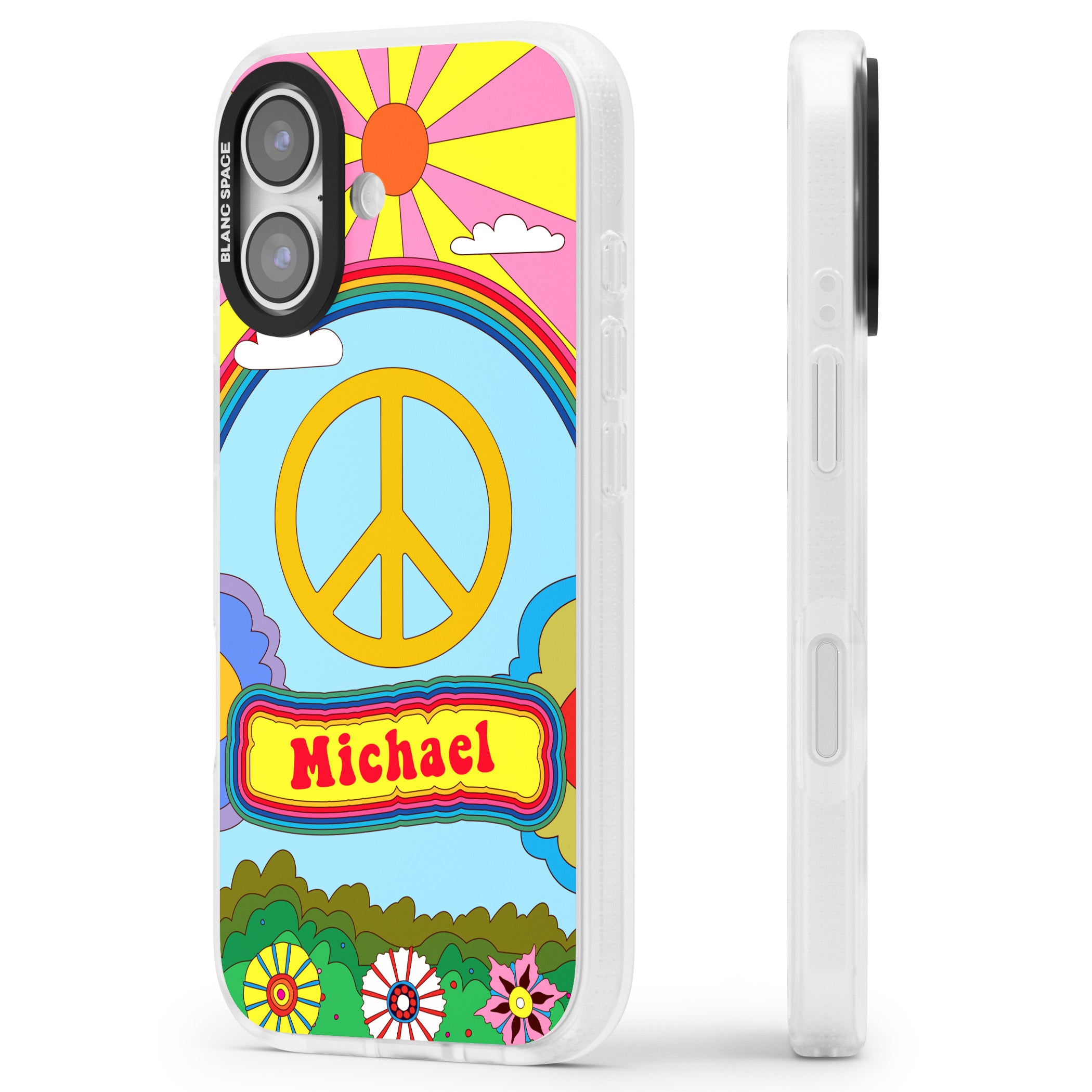 Personalised Happy Days iPhone 17 Impact Air Clear Phone Case Side Profile