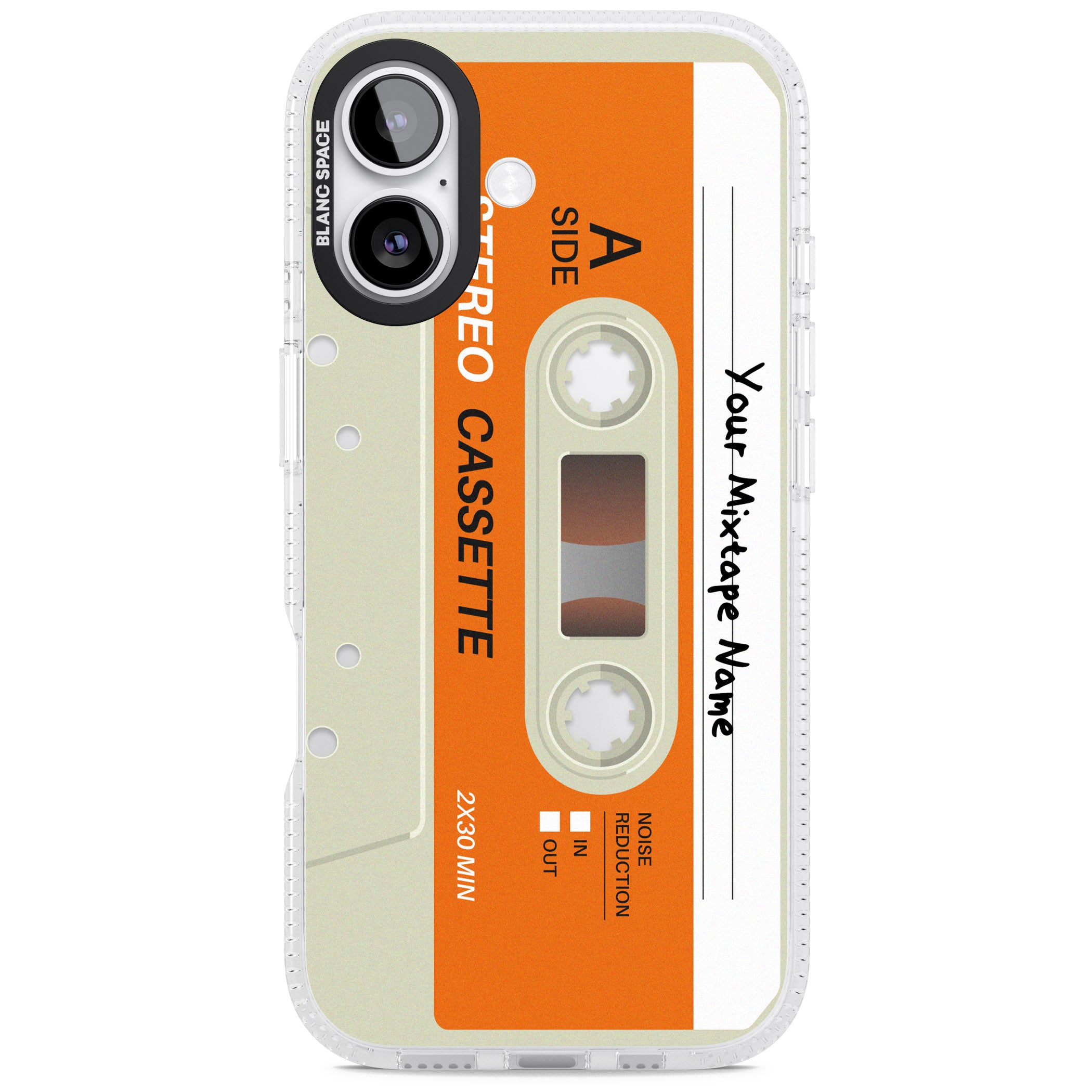 Personalised Retro Cassette Classic iPhone 17 Impact Air Clear Phone Case