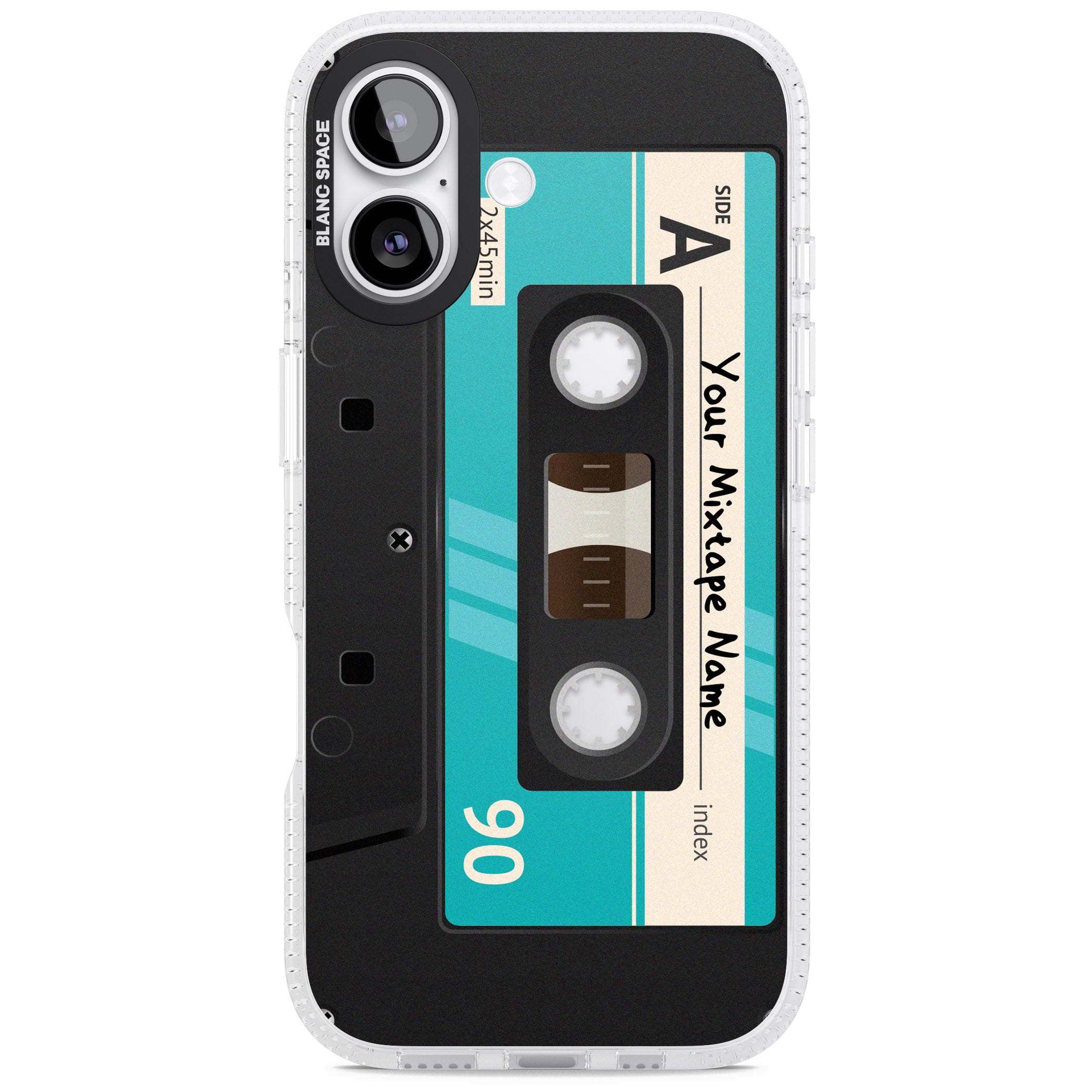 Personalised Retro Mixtape Dark iPhone 17 Impact Air Clear Phone Case