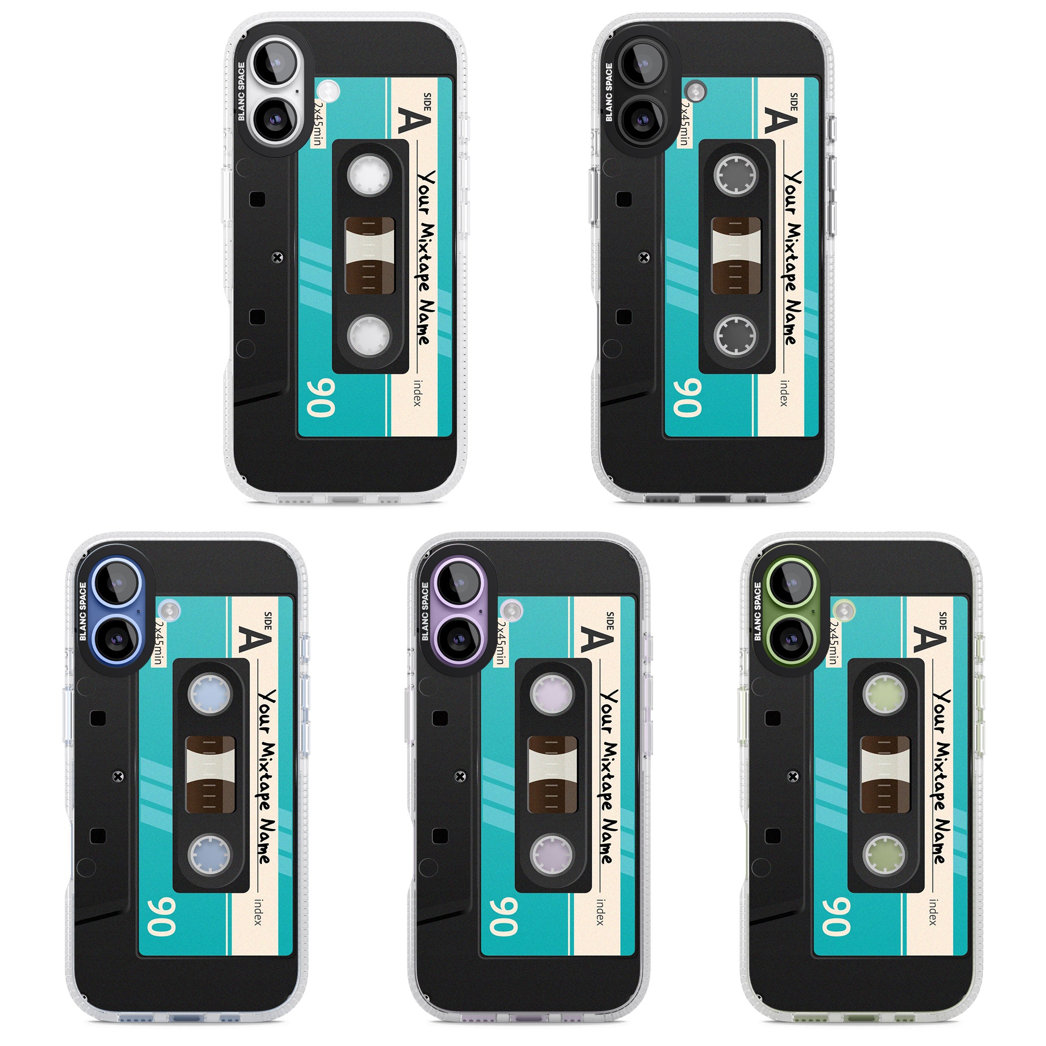 Personalised Retro Mixtape Dark iPhone 17 Impact Air Clear Phone Case APT Impact Protection